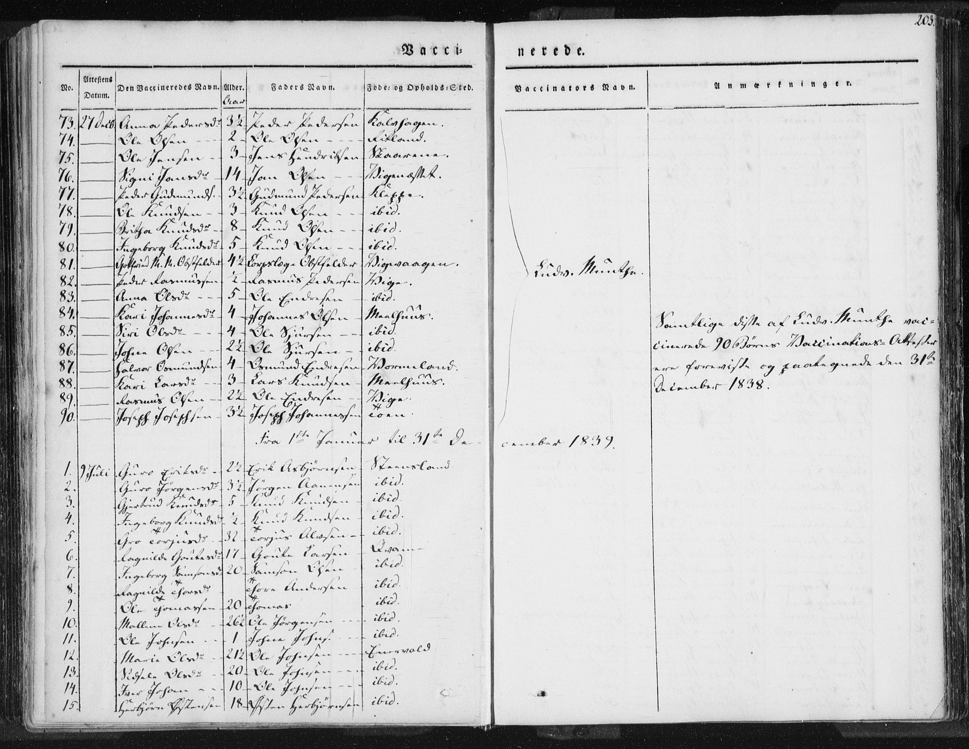 Hjelmeland sokneprestkontor, AV/SAST-A-101843/01/IV/L0006: Parish register (official) no. A 6, 1834-1845, p. 203