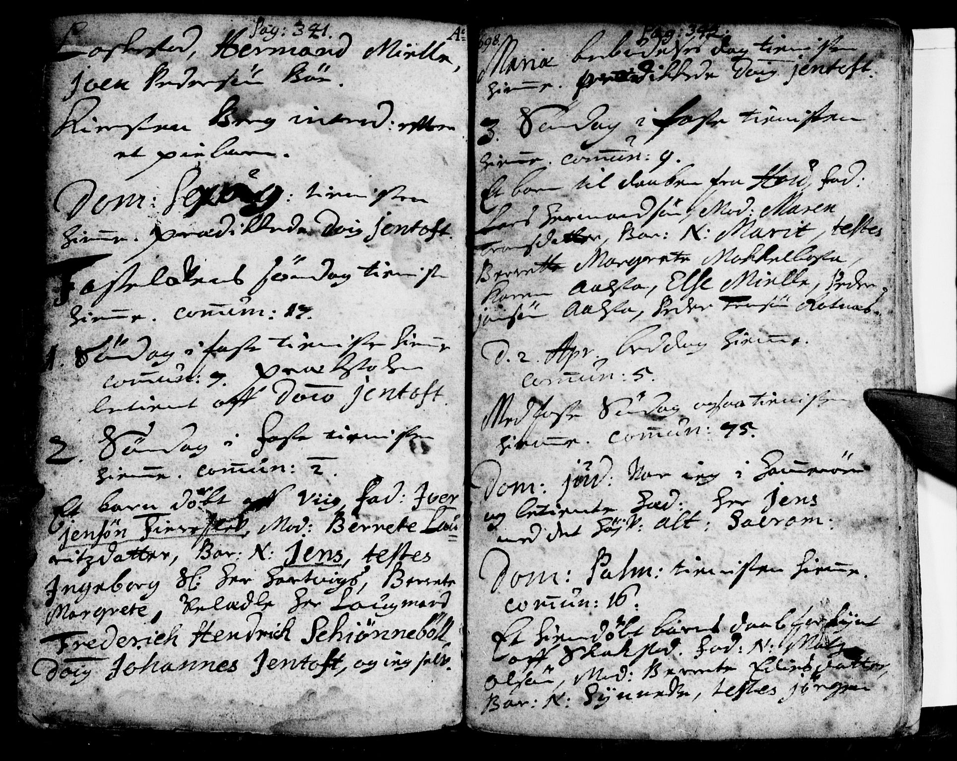 Ministerialprotokoller, klokkerbøker og fødselsregistre - Nordland, AV/SAT-A-1459/855/L0793: Parish register (official) no. 855A01, 1686-1712, p. 341-342