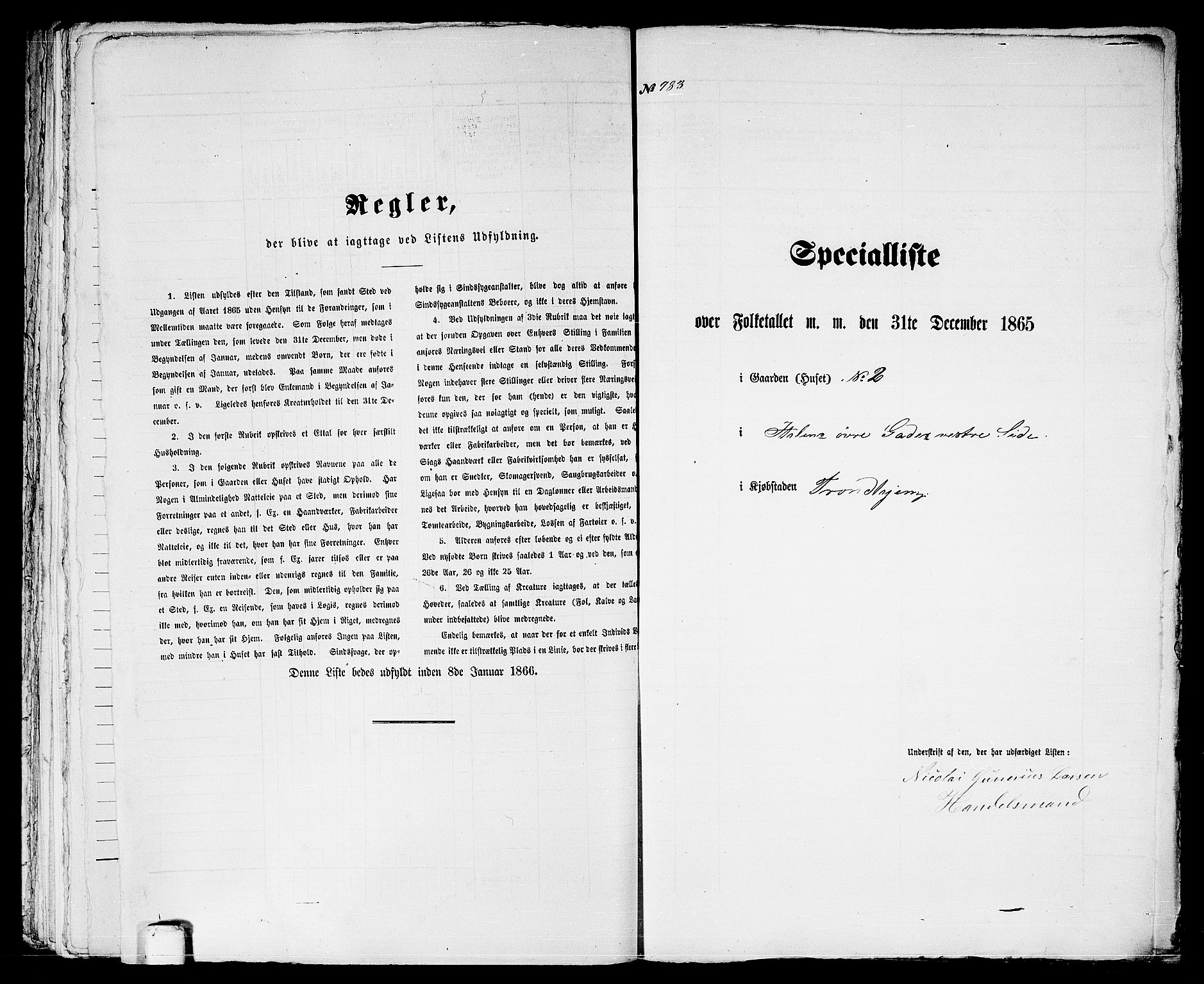 RA, 1865 census for Trondheim, 1865, p. 2045