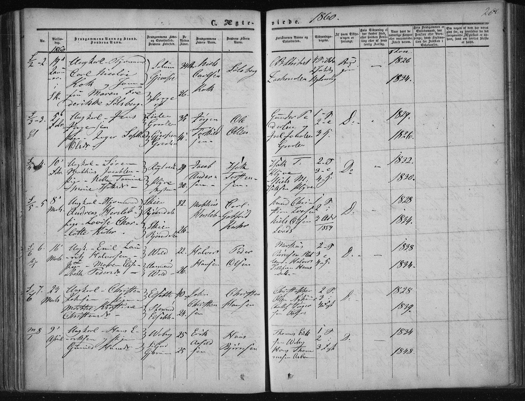 Solum kirkebøker, SAKO/A-306/F/Fa/L0007: Parish register (official) no. I 7, 1856-1864, p. 262
