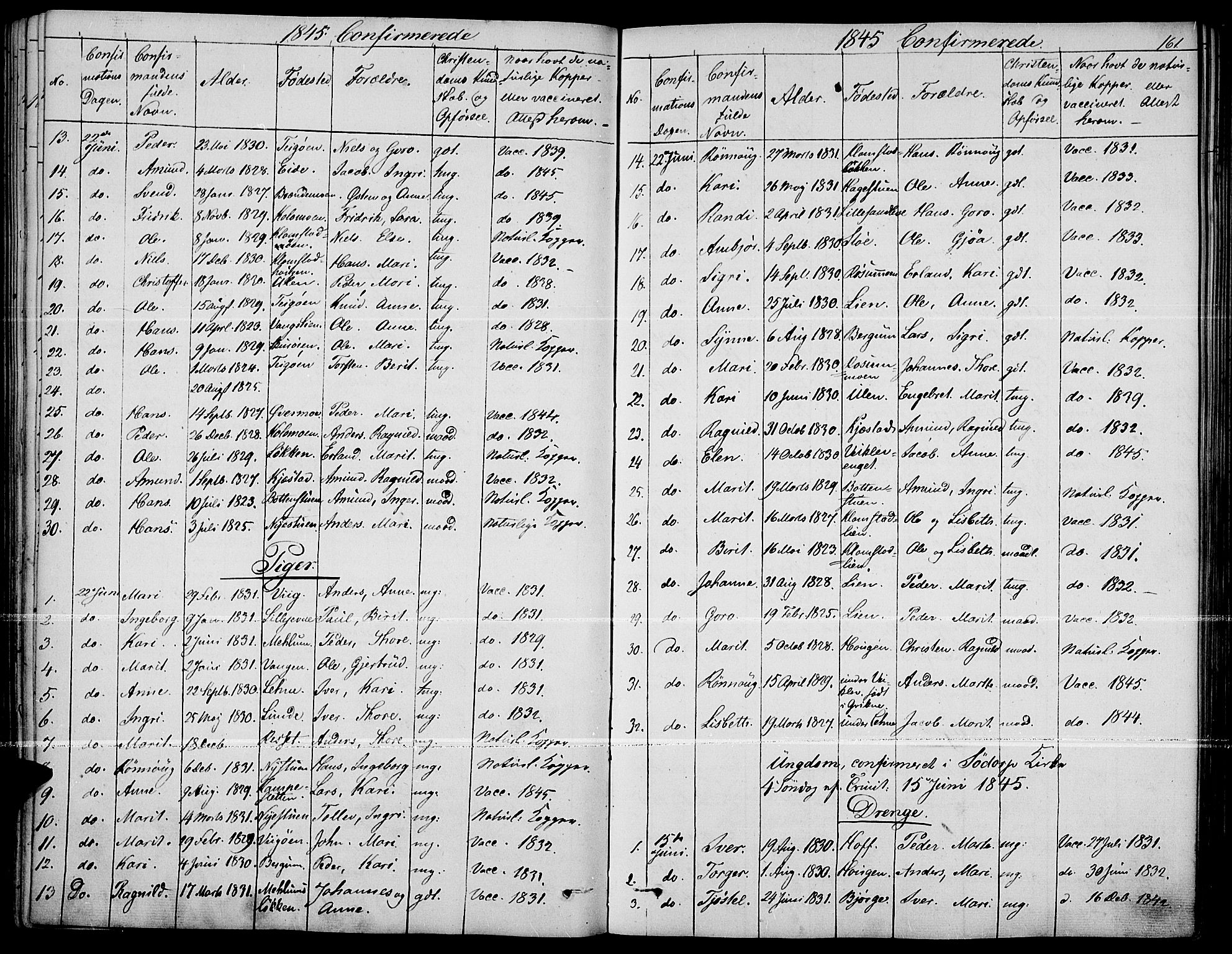 Fron prestekontor, SAH/PREST-078/H/Ha/Haa/L0004: Parish register (official) no. 4, 1839-1848, p. 161