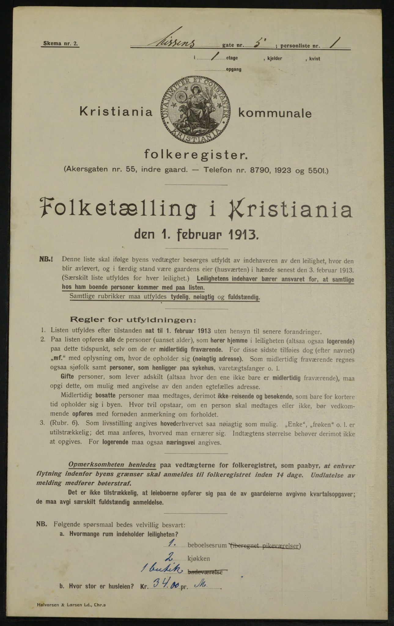 OBA, Municipal Census 1913 for Kristiania, 1913, p. 71206