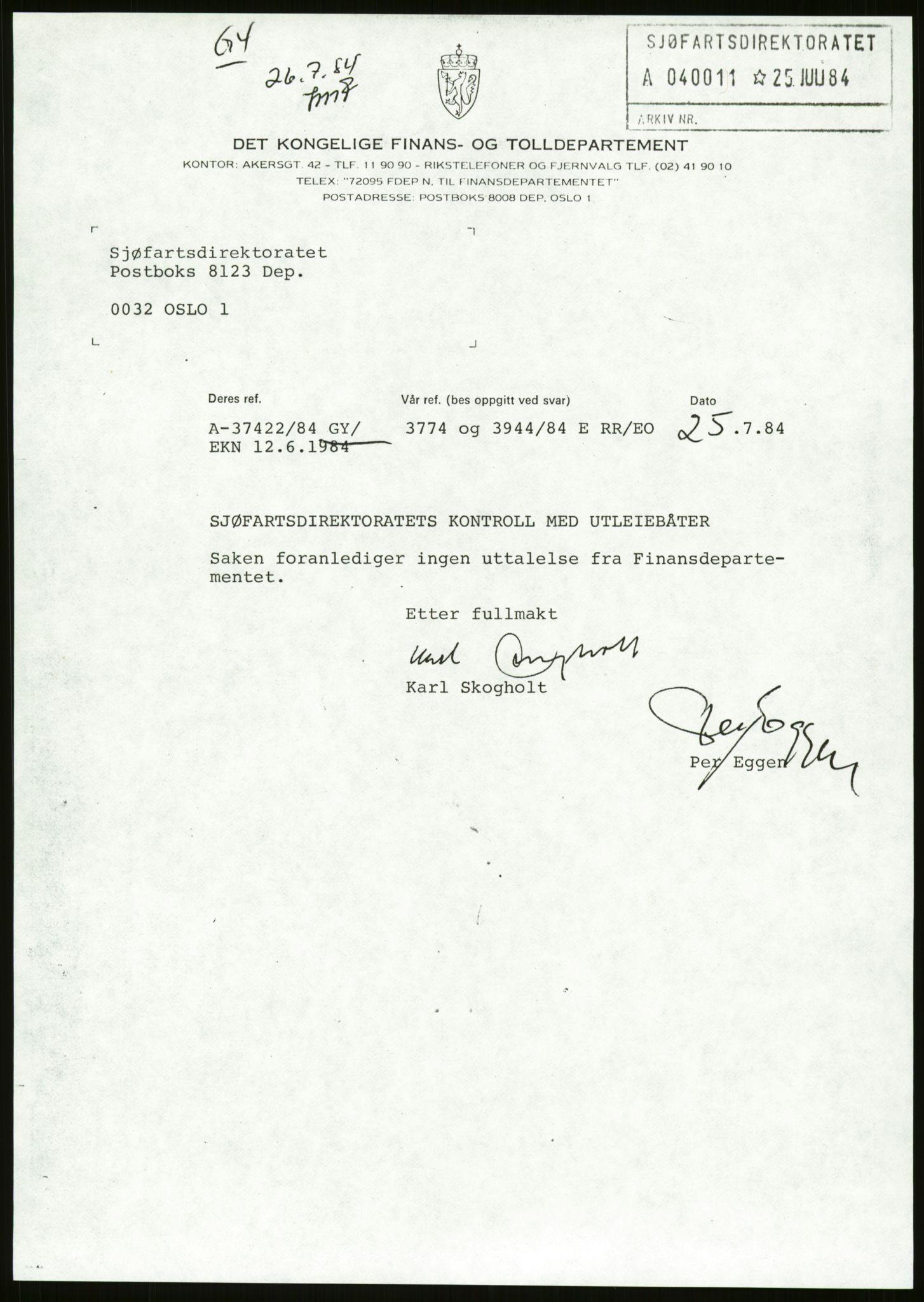 Sjøfartsdirektoratet med forløpere, generelt arkiv, AV/RA-S-1407/D/Du/Duc/L0642/0001: Skipskontrollen - Forskrifter / Forskrift om utleiebåter (2 mapper), 1978-1987, p. 433
