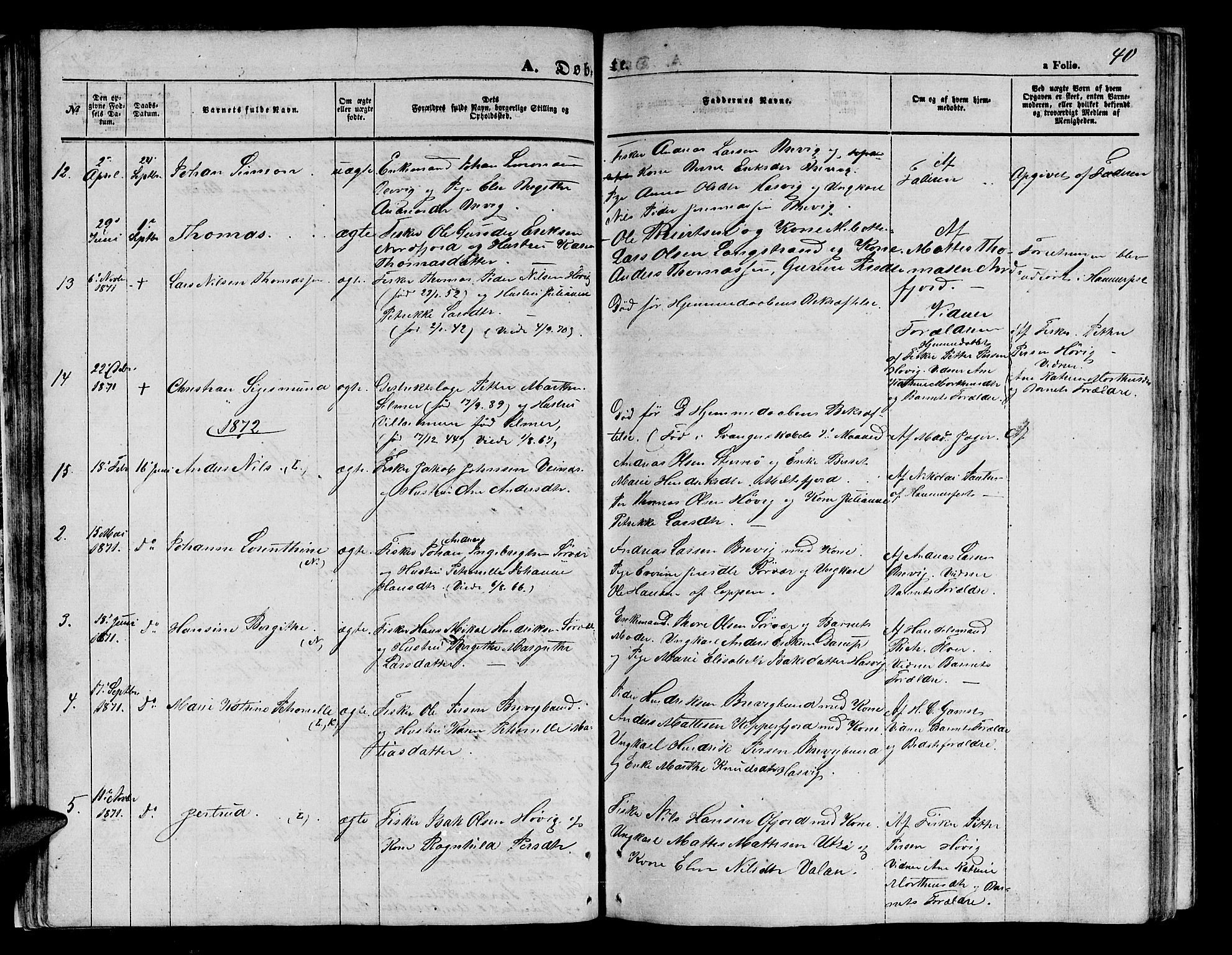 Loppa sokneprestkontor, SATØ/S-1339/H/Hb/L0003klokker: Parish register (copy) no. 3, 1853-1880, p. 40