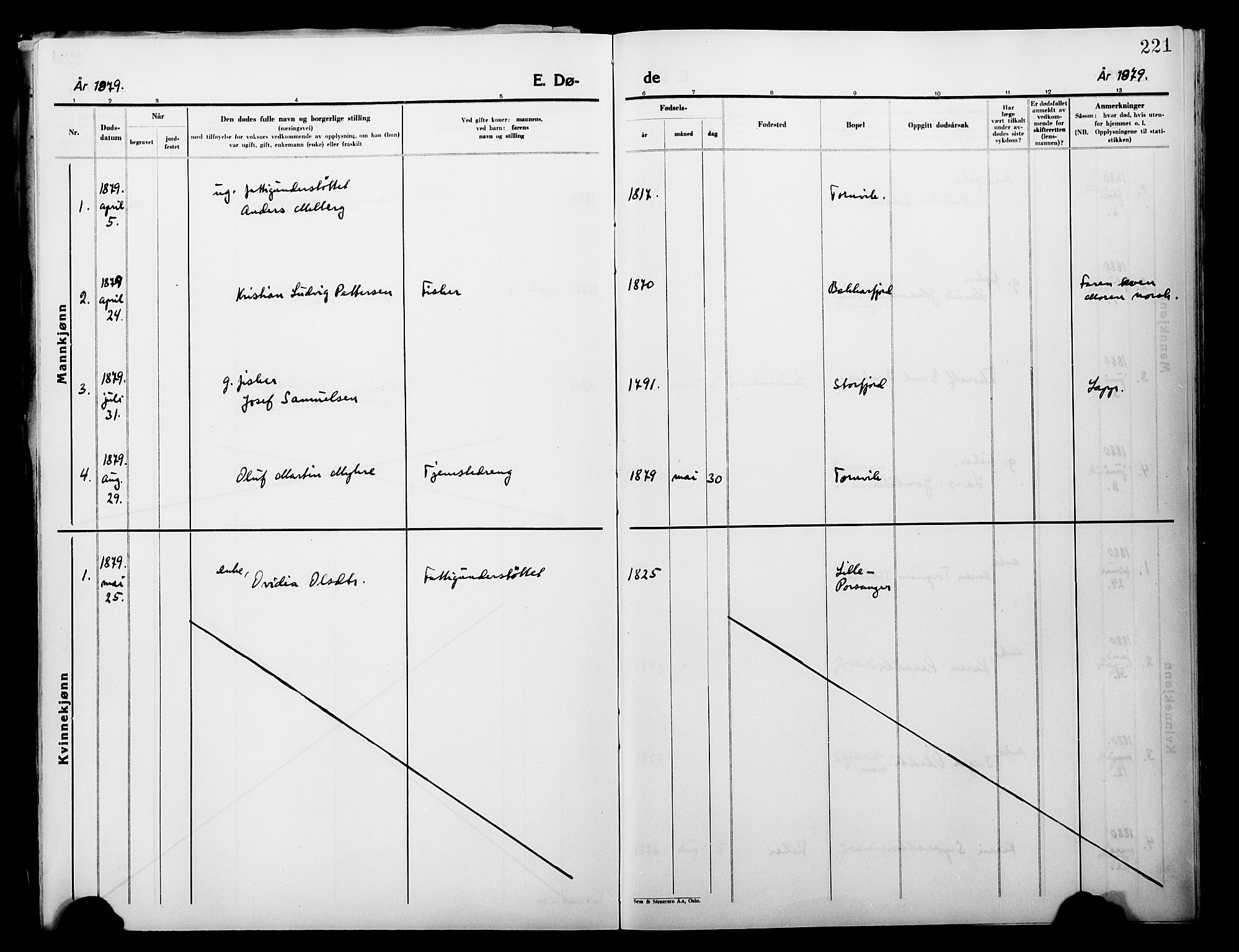 Lebesby sokneprestkontor, SATØ/S-1353/H/Ha/L0004kirke: Parish register (official) no. 4, 1870-1902, p. 221