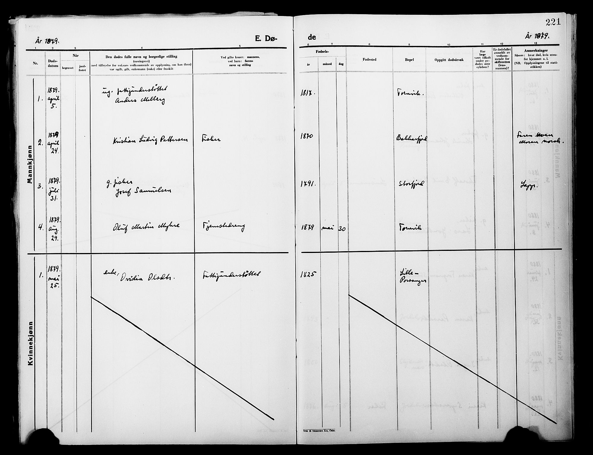 Lebesby sokneprestkontor, AV/SATØ-S-1353/H/Ha/L0004kirke: Parish register (official) no. 4, 1870-1902, p. 221