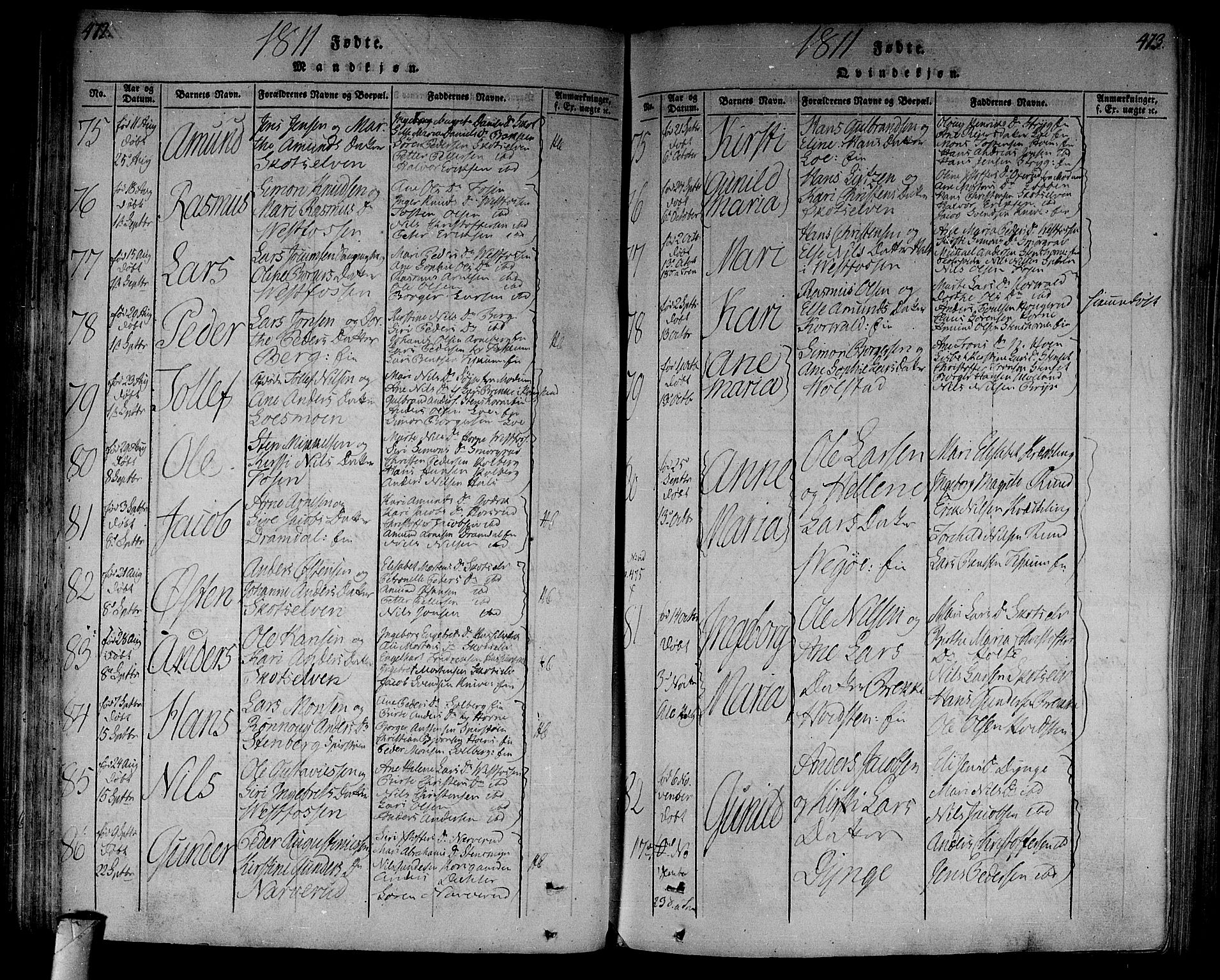 Eiker kirkebøker, SAKO/A-4/F/Fa/L0010: Parish register (official) no. I 10, 1806-1815, p. 472-473