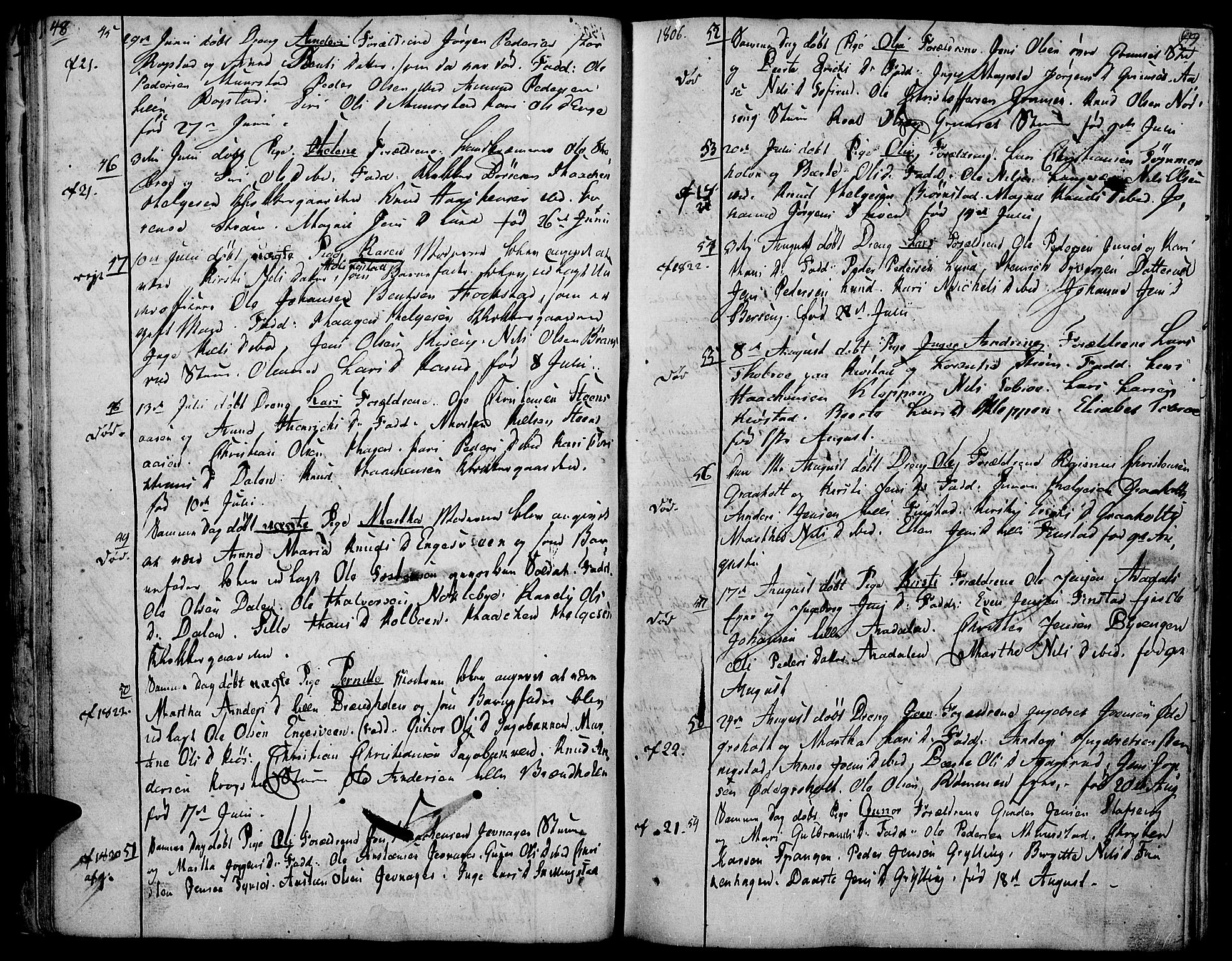 Løten prestekontor, SAH/PREST-022/K/Ka/L0004: Parish register (official) no. 4, 1801-1814, p. 48-49