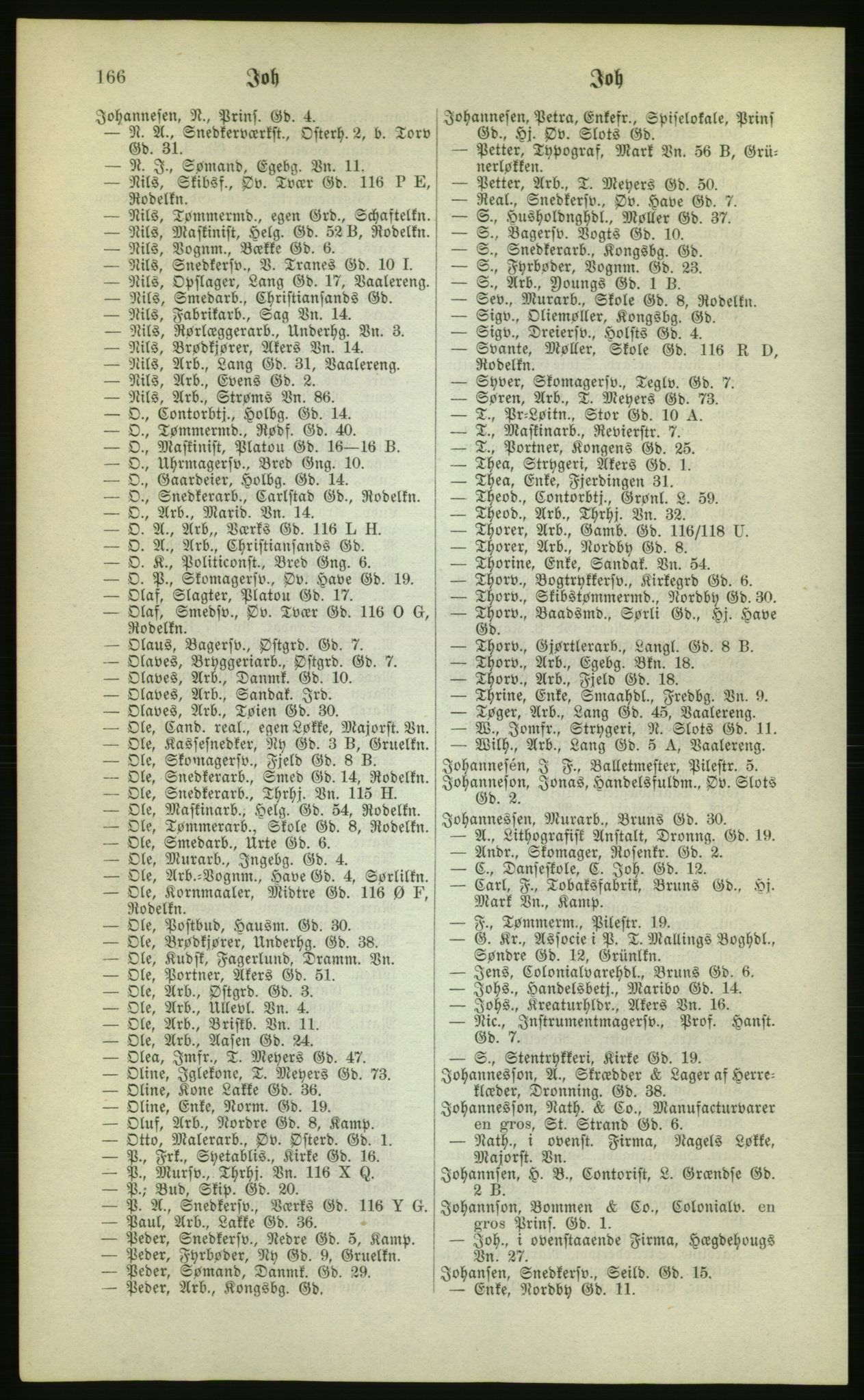 Kristiania/Oslo adressebok, PUBL/-, 1880, p. 166