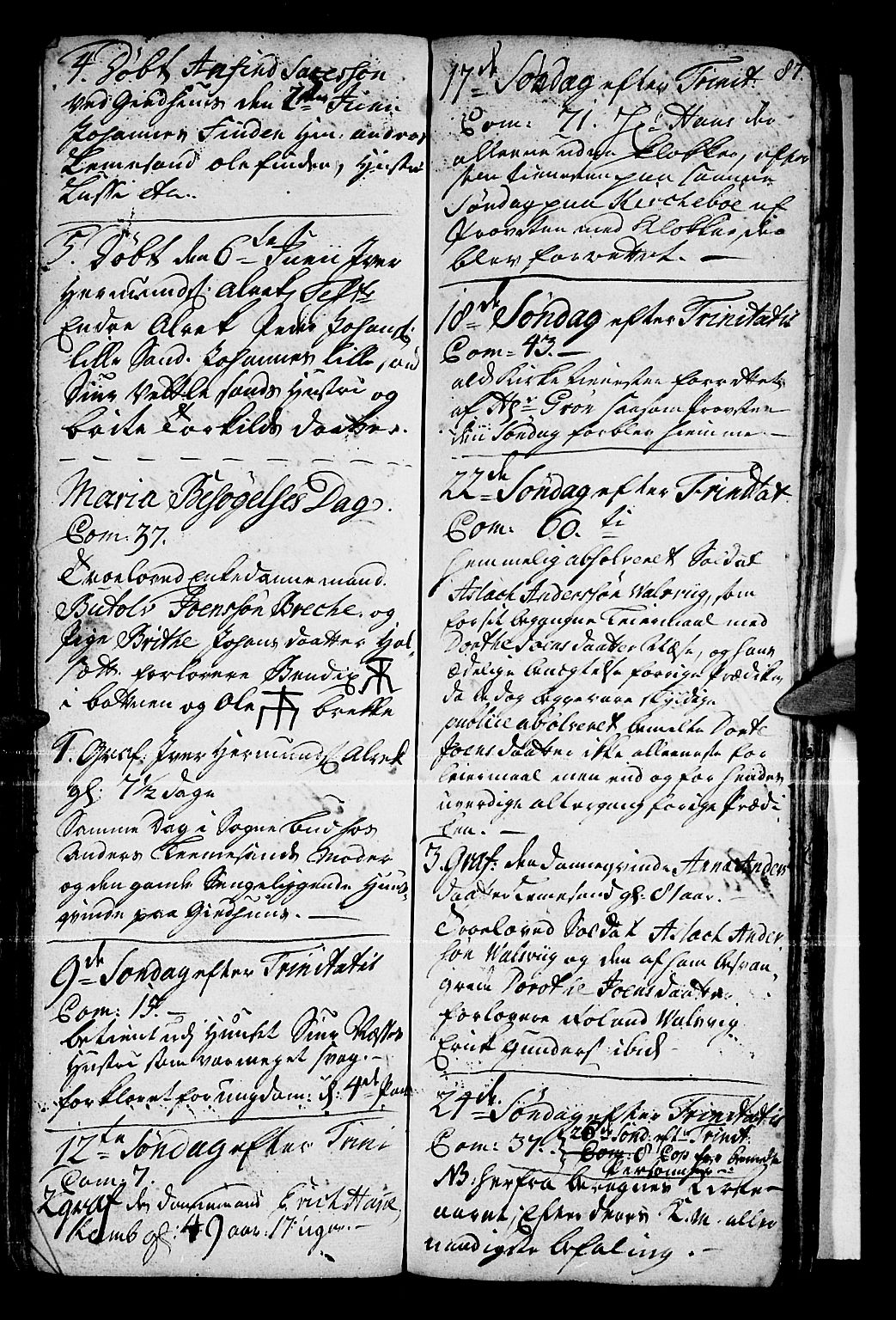 Vik sokneprestembete, SAB/A-81501: Parish register (official) no. A 1 /2, 1727-1739, p. 87