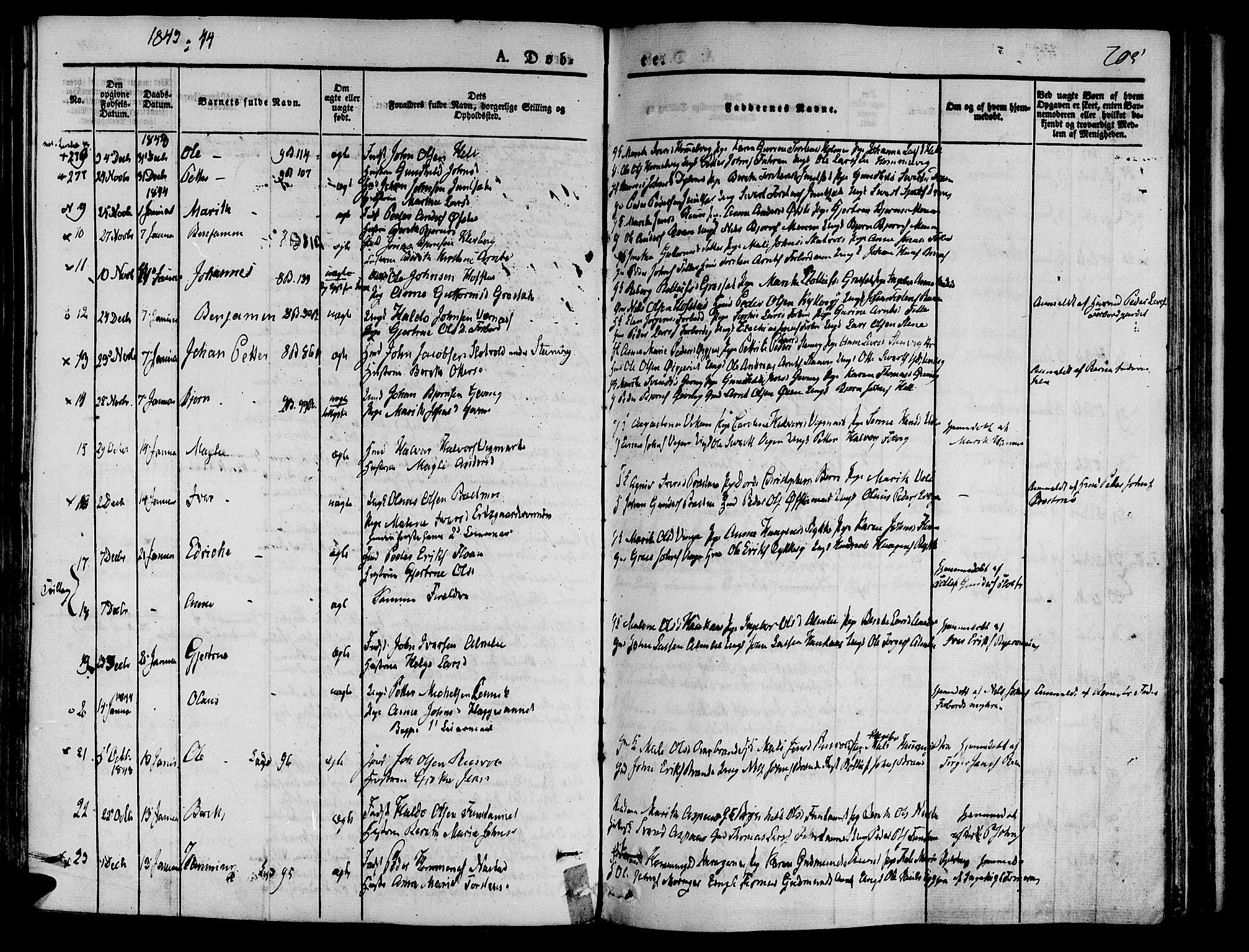 Ministerialprotokoller, klokkerbøker og fødselsregistre - Nord-Trøndelag, SAT/A-1458/709/L0071: Parish register (official) no. 709A11, 1833-1844, p. 205