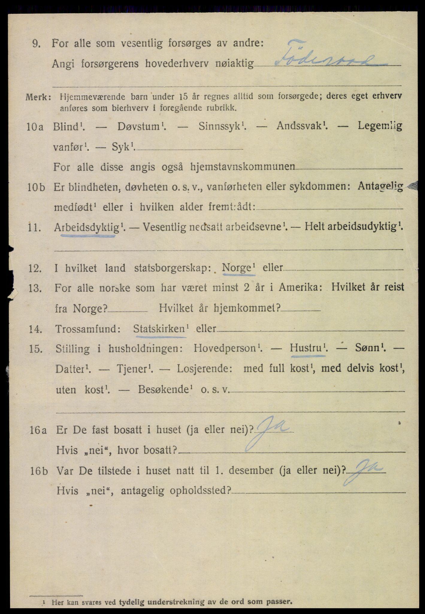 SAT, 1920 census for Veøy, 1920, p. 1258