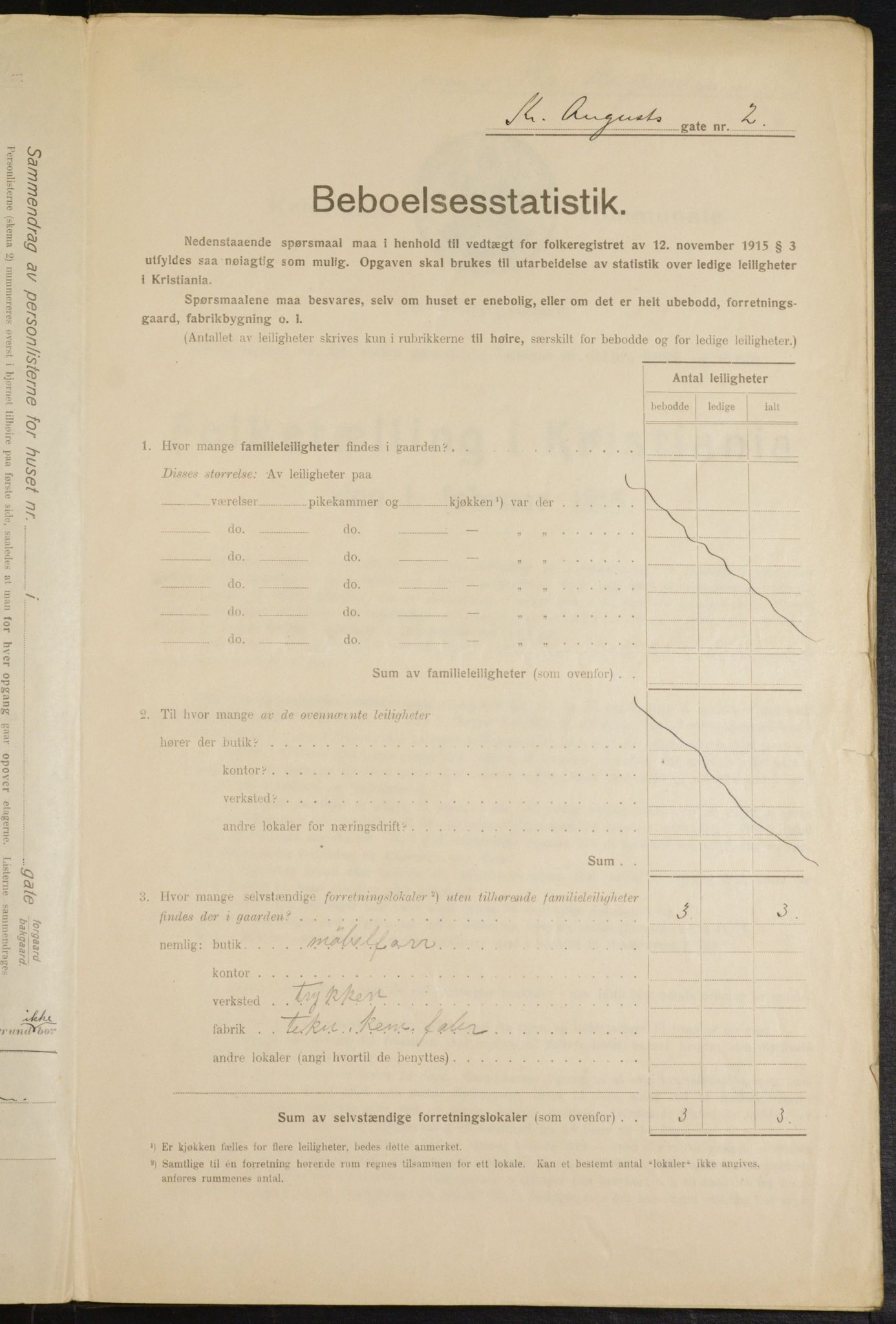 OBA, Municipal Census 1916 for Kristiania, 1916, p. 55087