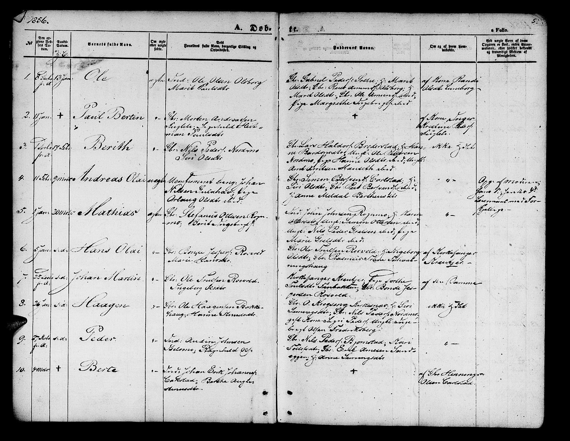 Målselv sokneprestembete, SATØ/S-1311/G/Ga/Gab/L0001klokker: Parish register (copy) no. 1, 1856-1866, p. 4-5