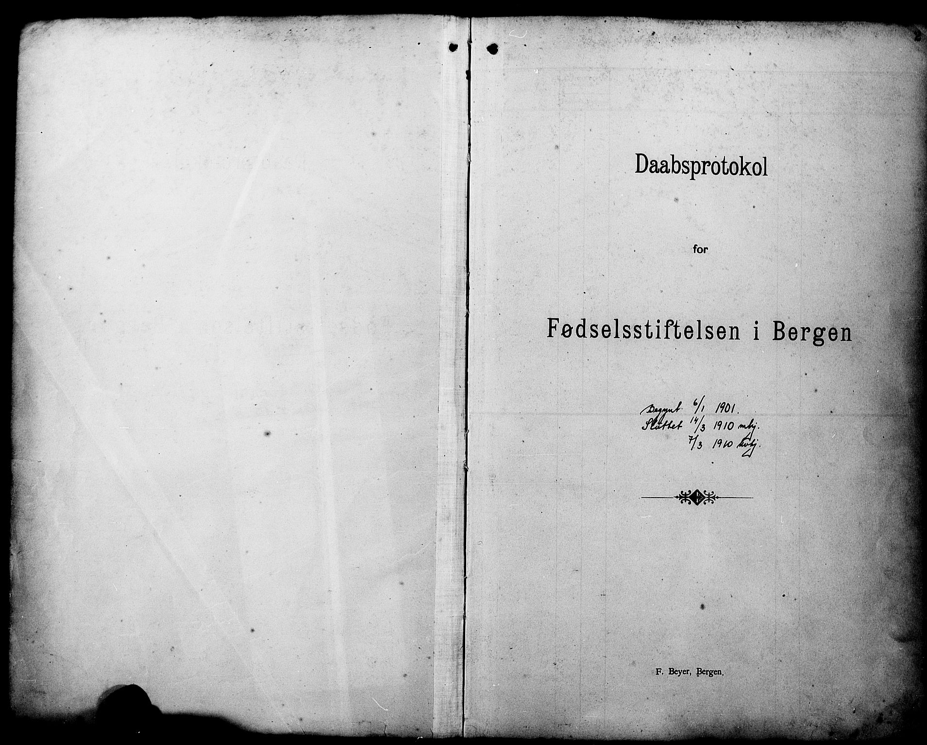 Fødselsstiftelsens sokneprestembete*, SAB/-: Parish register (official) no. A 3, 1901-1910