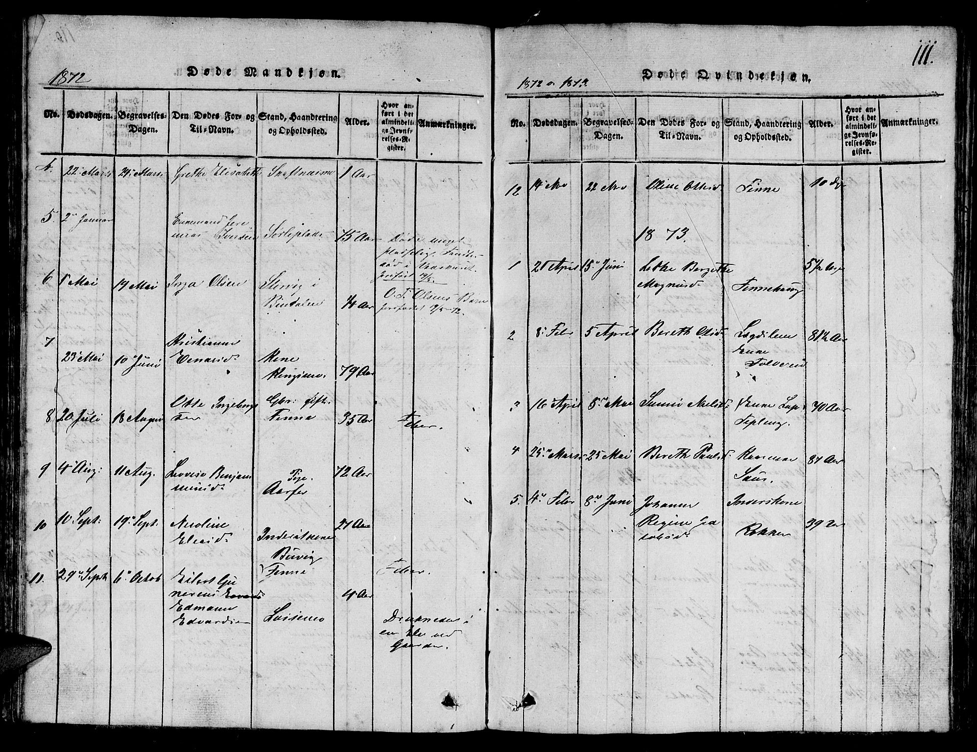 Ministerialprotokoller, klokkerbøker og fødselsregistre - Nord-Trøndelag, SAT/A-1458/780/L0648: Parish register (copy) no. 780C01 /3, 1815-1877, p. 111