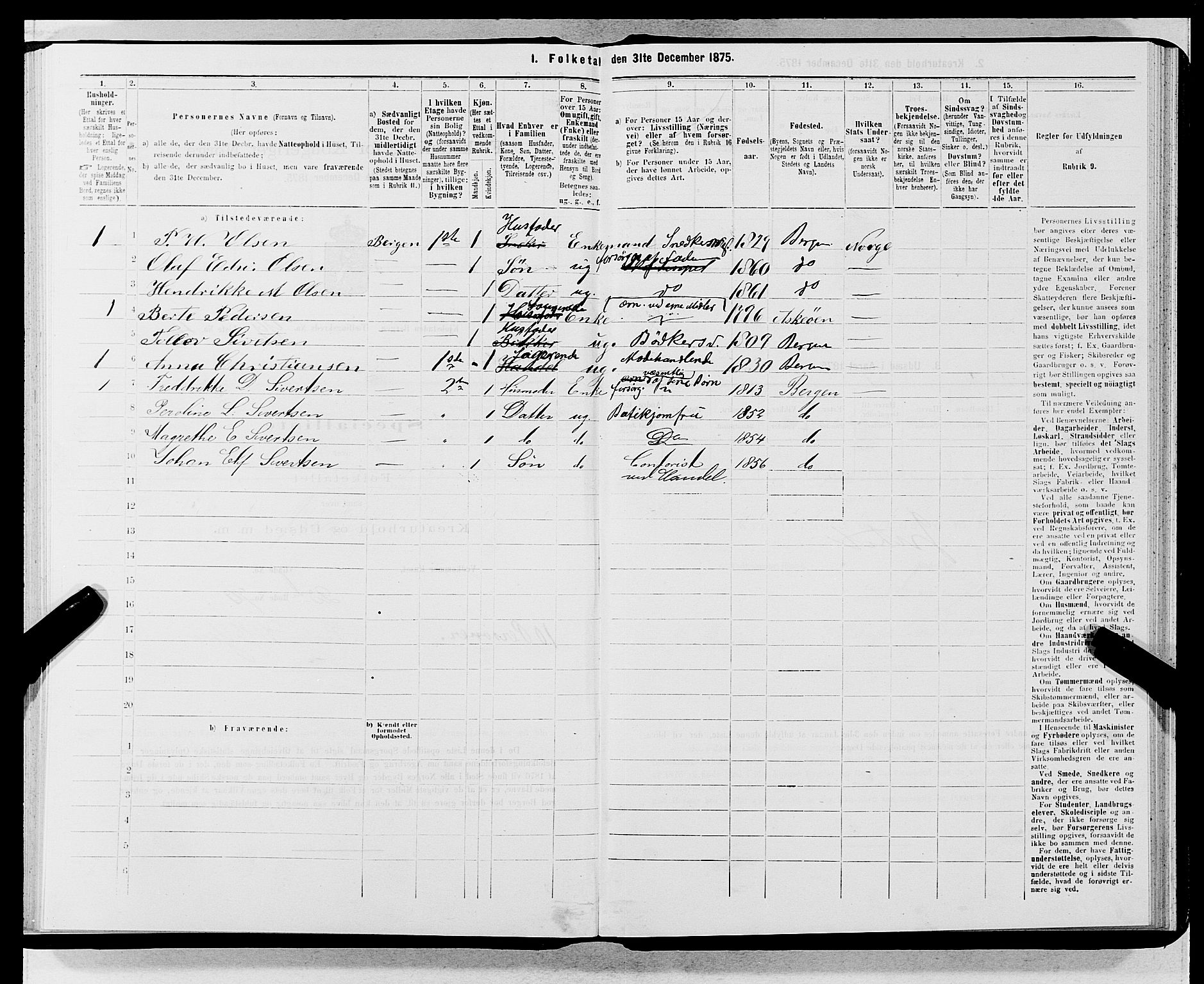 SAB, 1875 census for 1301 Bergen, 1875, p. 5339