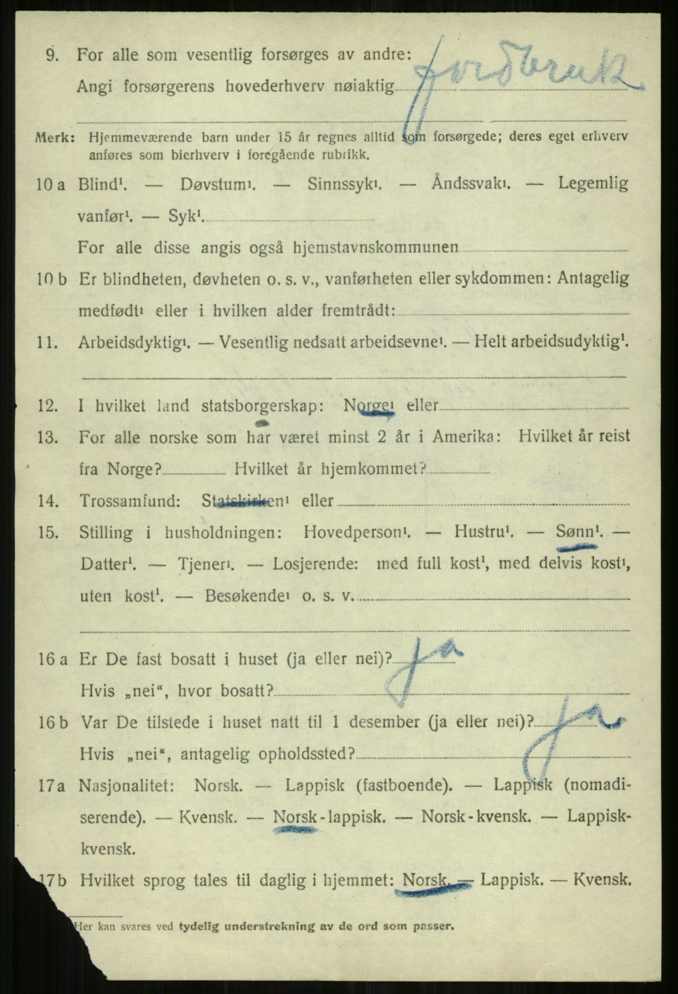 SATØ, 1920 census for Lyngen, 1920, p. 11482