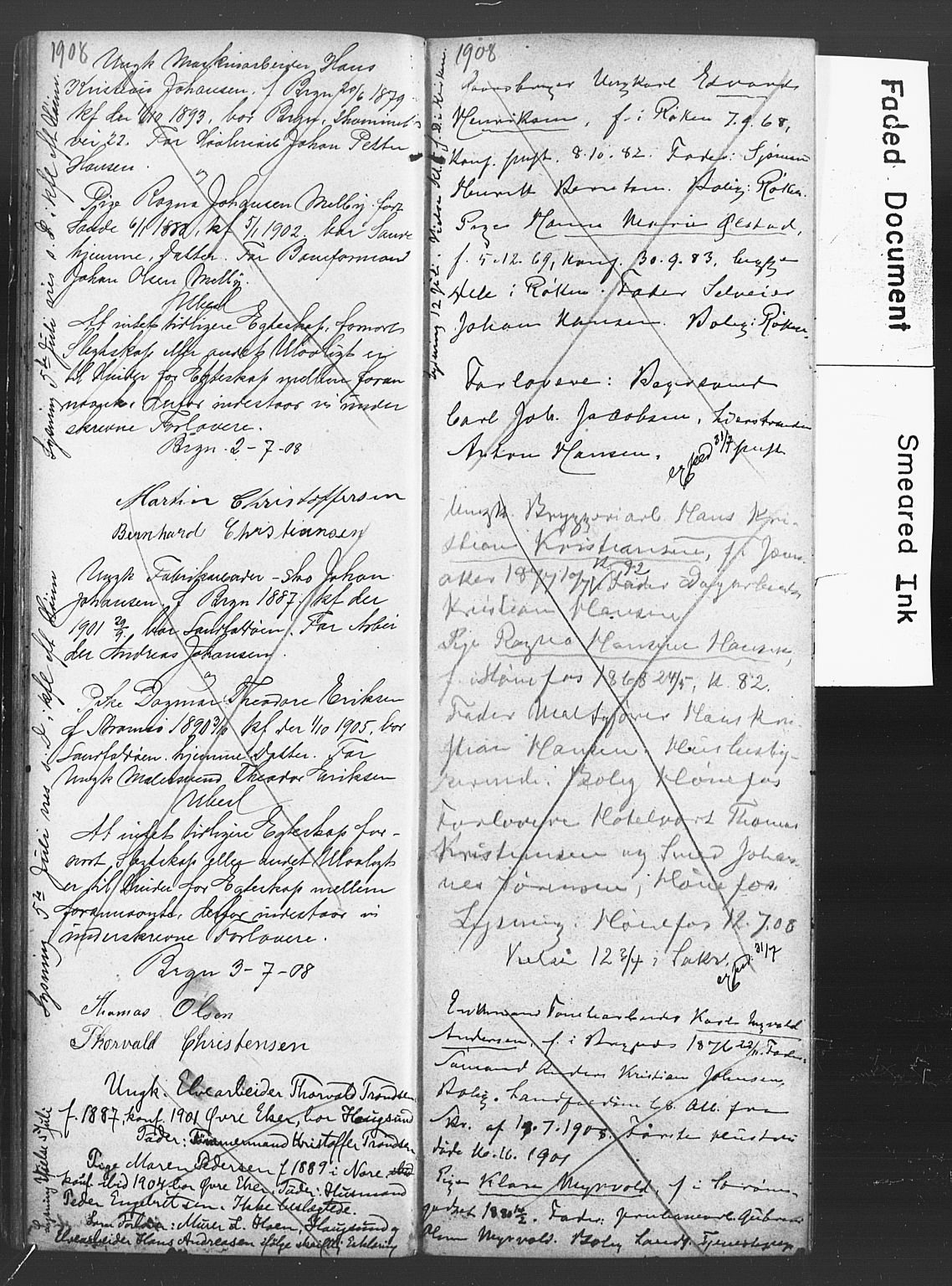 Bragernes kirkebøker, SAKO/A-6/H/Ha/L0009: Banns register no. 9, 1907-1913