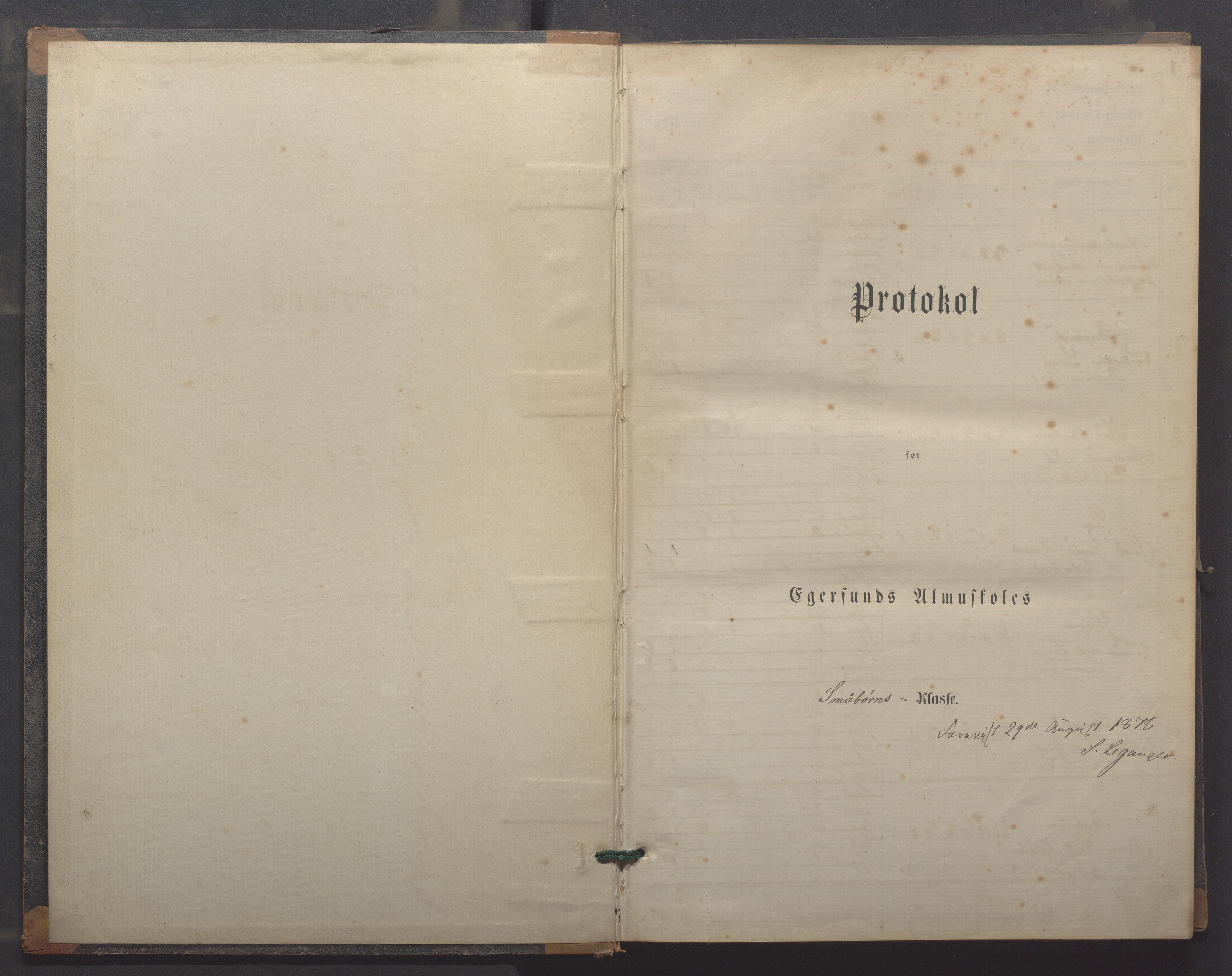 Egersund kommune (Ladested) - Egersund almueskole/folkeskole, IKAR/K-100521/H/L0018: Skoleprotokoll - Almueskolen, småbarnklasse, 1878-1889