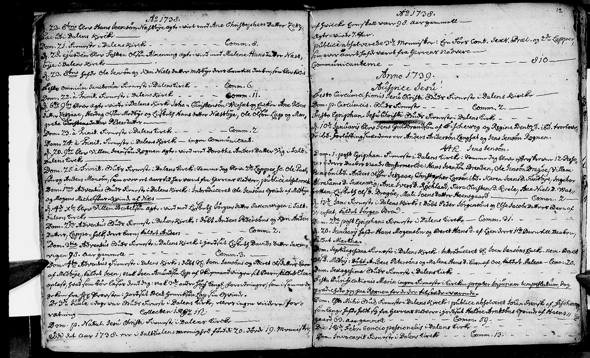 Ministerialprotokoller, klokkerbøker og fødselsregistre - Nordland, SAT/A-1459/847/L0662: Parish register (official) no. 847A02, 1735-1749, p. 12