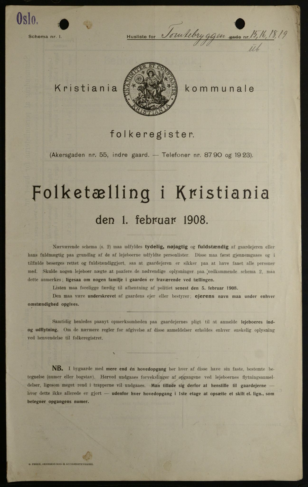 OBA, Municipal Census 1908 for Kristiania, 1908, p. 101991