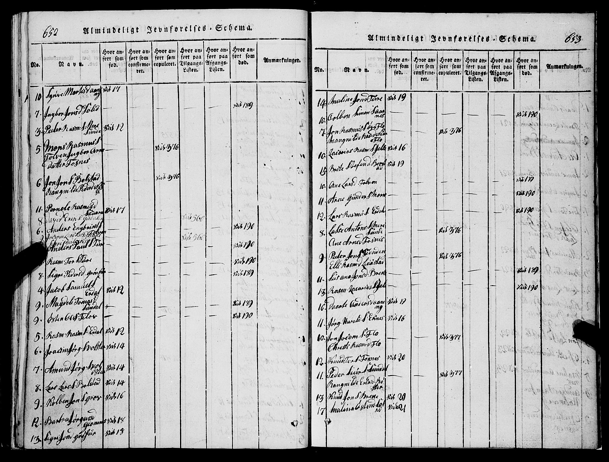 Stryn Sokneprestembete, AV/SAB-A-82501: Parish register (copy) no. C 1, 1801-1845, p. 652-653