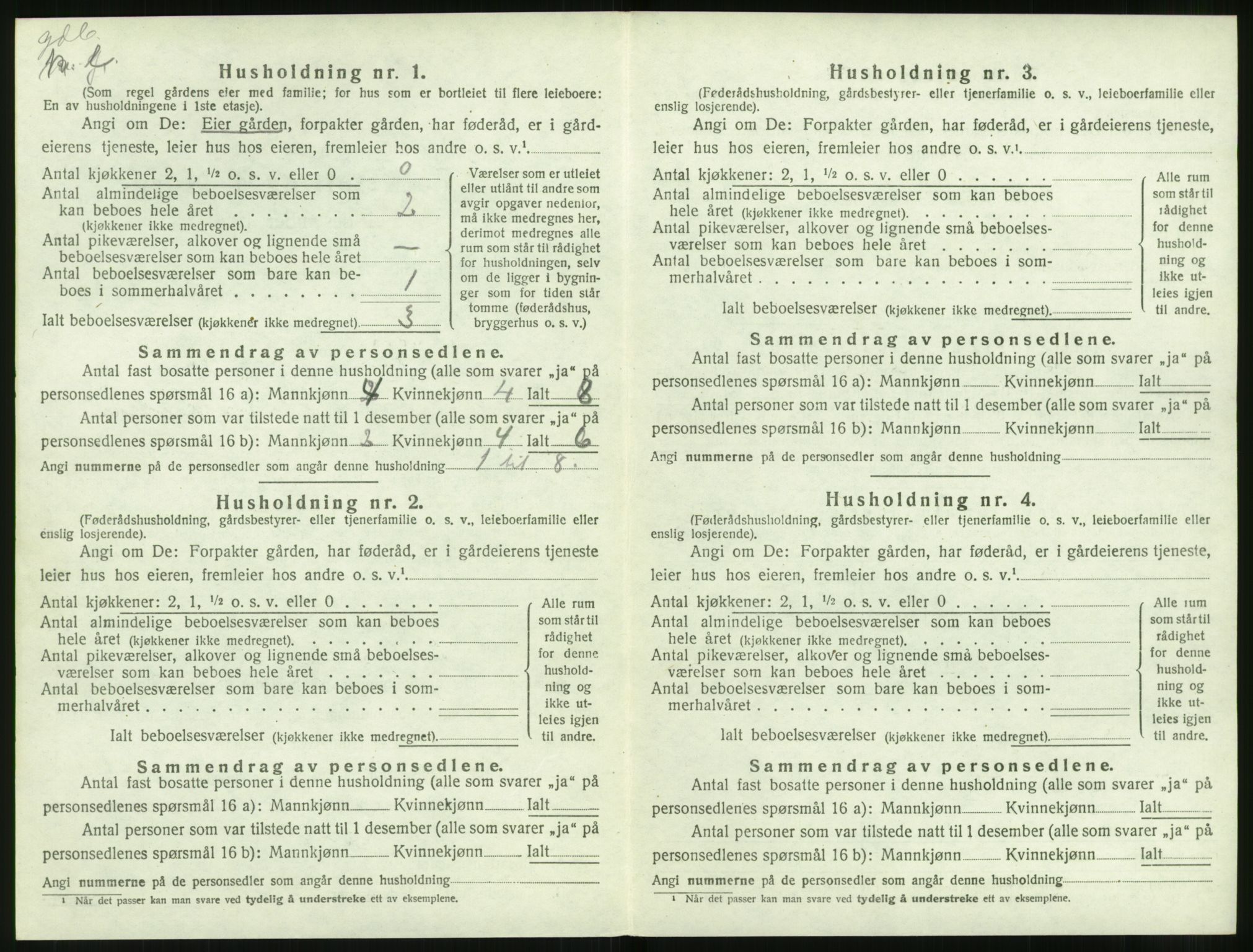 SAT, 1920 census for Volda, 1920, p. 1503