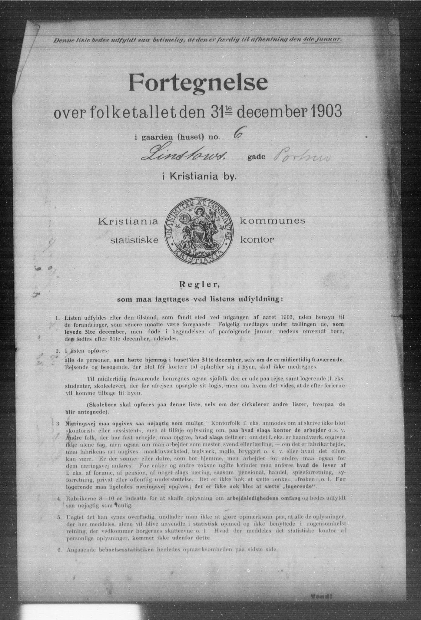 OBA, Municipal Census 1903 for Kristiania, 1903, p. 11393