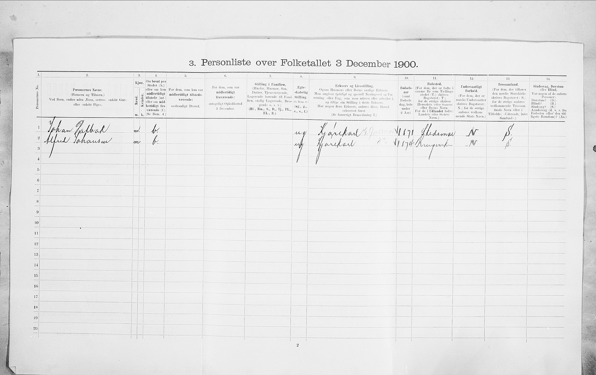 SAO, 1900 census for Kristiania, 1900, p. 91033