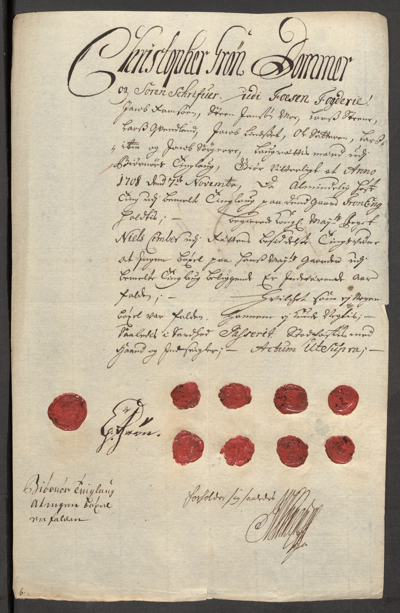 Rentekammeret inntil 1814, Reviderte regnskaper, Fogderegnskap, AV/RA-EA-4092/R57/L3858: Fogderegnskap Fosen, 1708-1709, p. 125