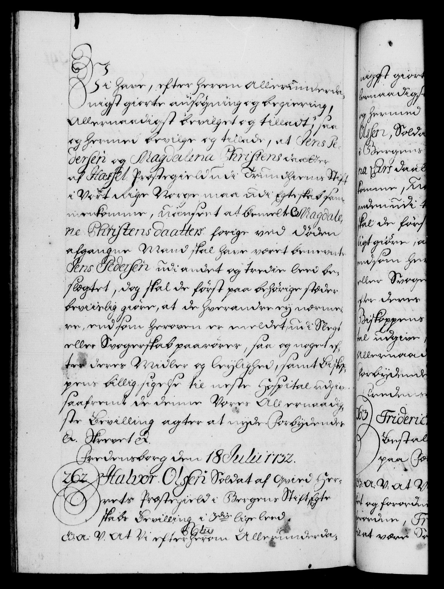 Danske Kanselli 1572-1799, AV/RA-EA-3023/F/Fc/Fca/Fcaa/L0027: Norske registre, 1730-1732, p. 591b