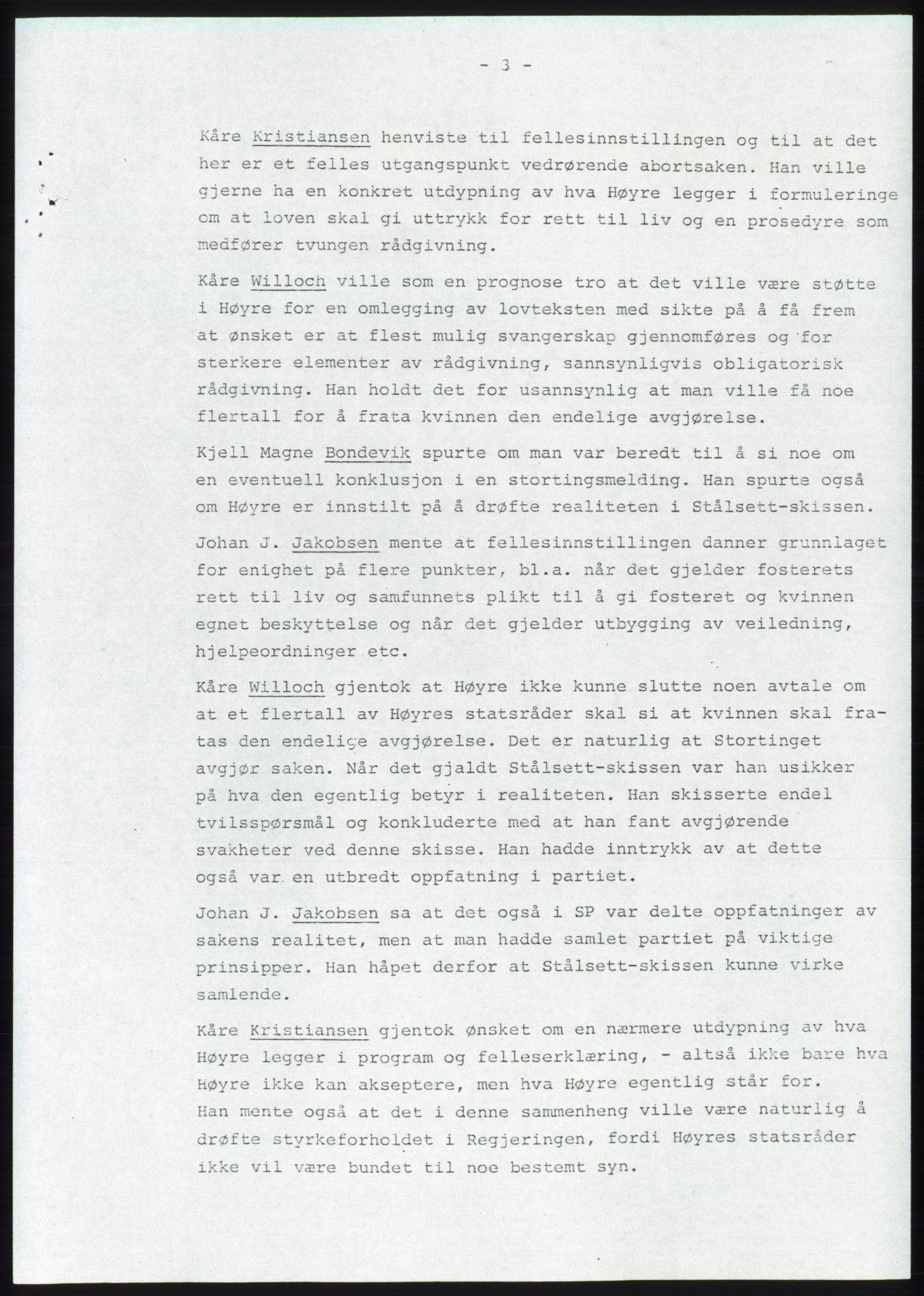 Forhandlingsmøtene 1981 mellom Høyre, KrF og Senterpartiet om dannelse av regjering, AV/RA-PA-0695/A/L0001: Forhandlingsprotokoll, 1981, p. 4
