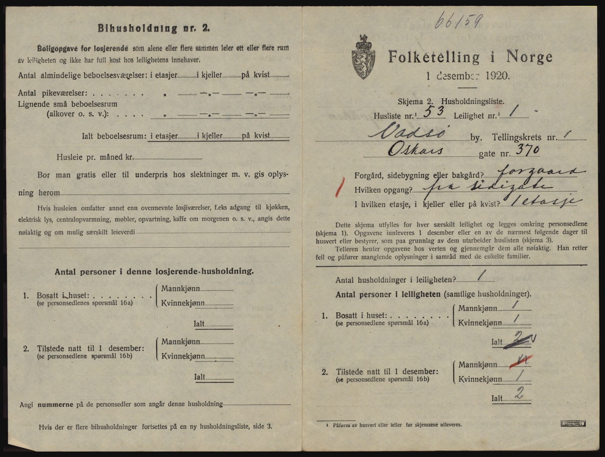 SATØ, 1920 census for Vadsø, 1920, p. 712