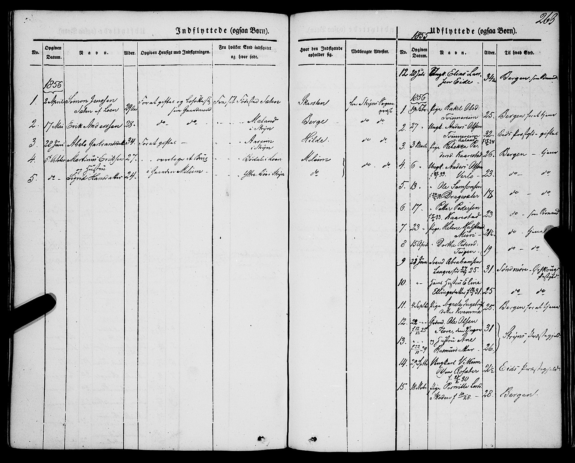 Innvik sokneprestembete, AV/SAB-A-80501: Parish register (official) no. A 5, 1847-1865, p. 263