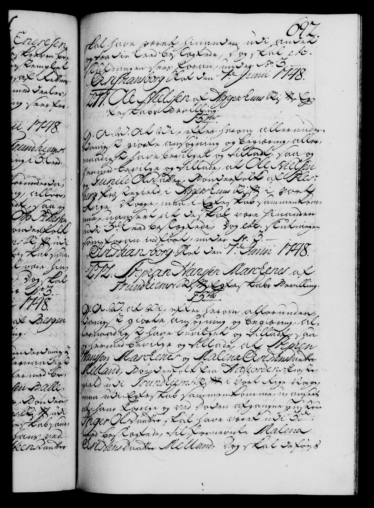 Danske Kanselli 1572-1799, AV/RA-EA-3023/F/Fc/Fca/Fcaa/L0035: Norske registre, 1746-1748, p. 692a