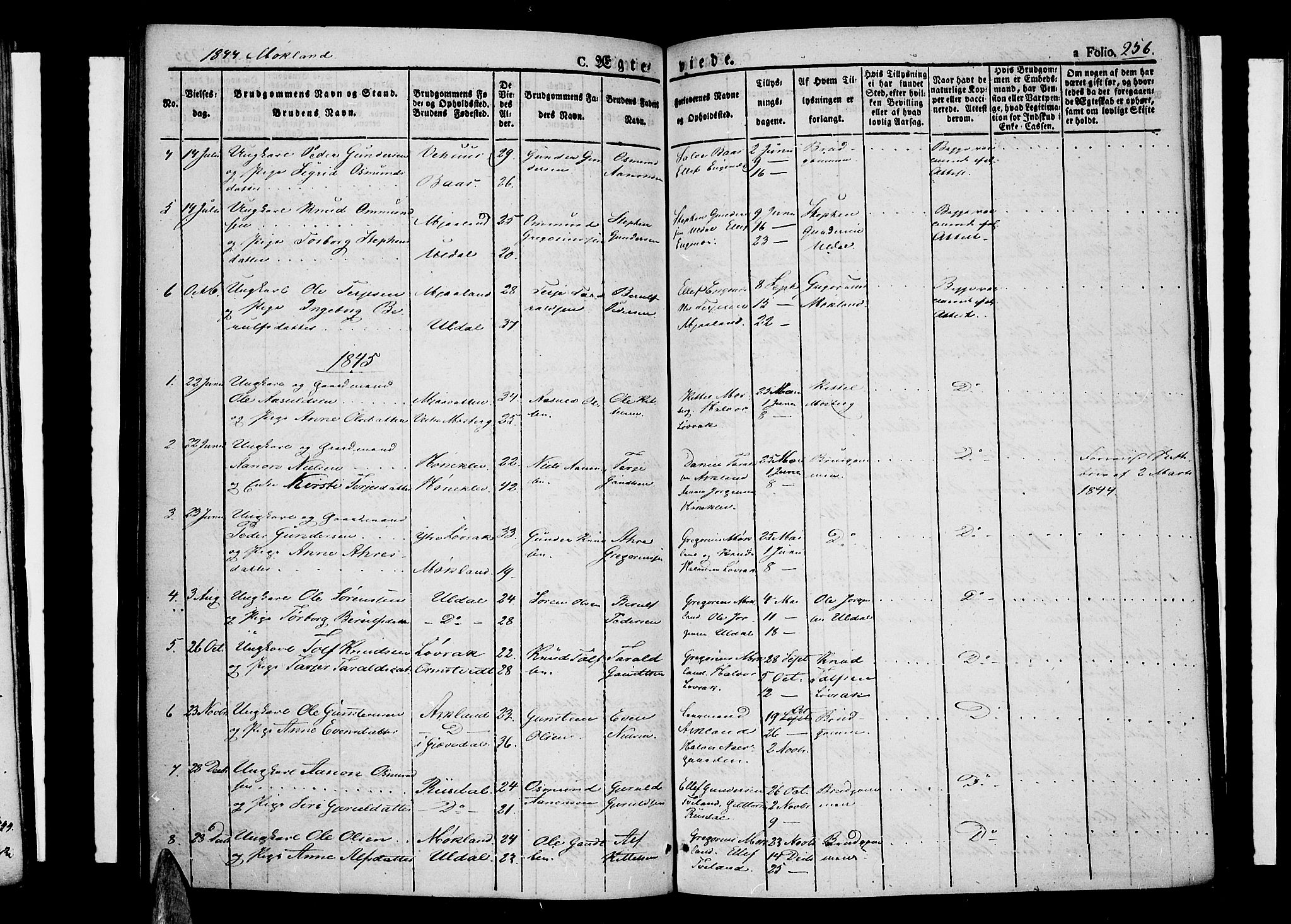 Åmli sokneprestkontor, AV/SAK-1111-0050/F/Fa/Fac/L0007: Parish register (official) no. A 7 /2, 1829-1851, p. 256