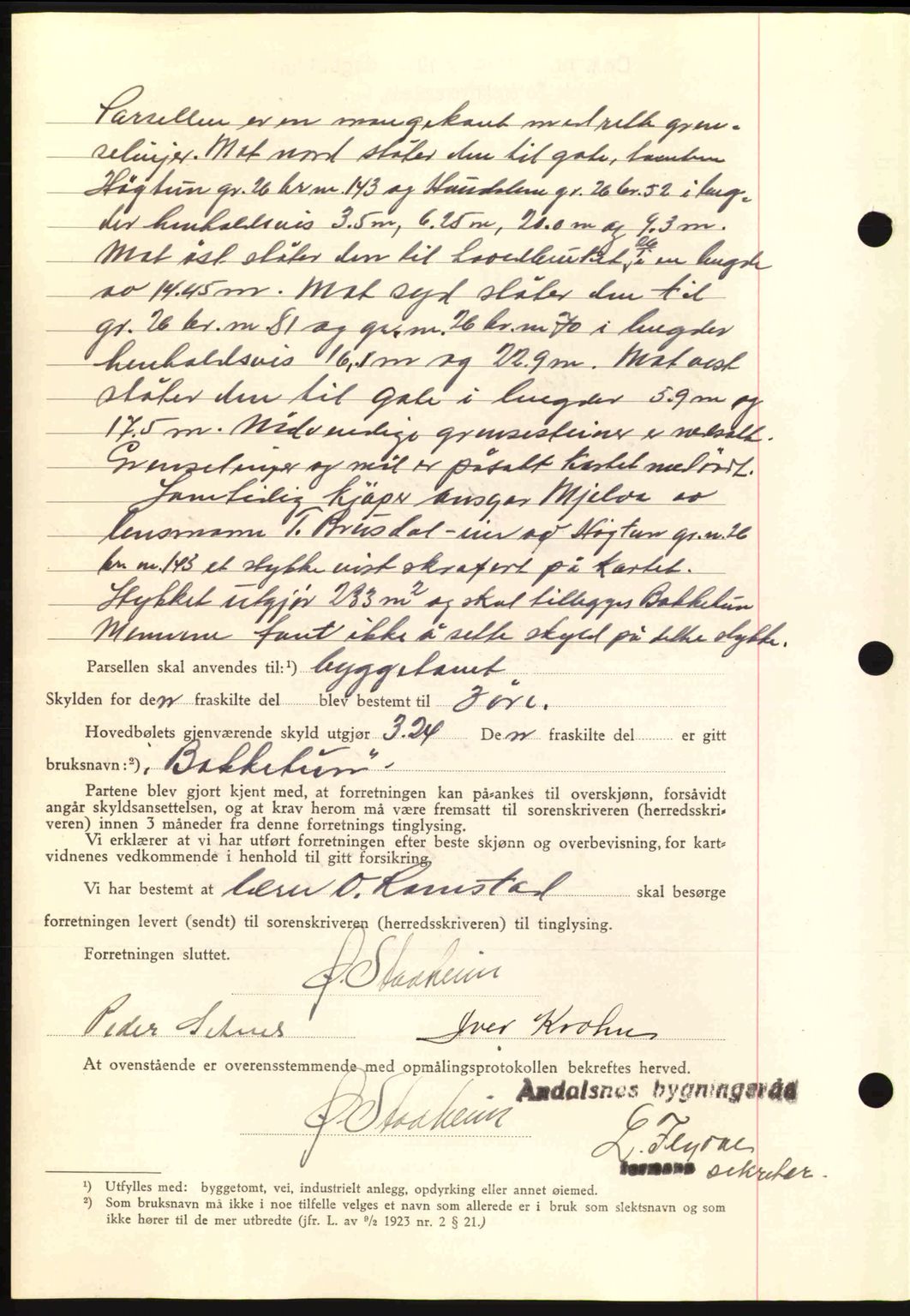 Romsdal sorenskriveri, AV/SAT-A-4149/1/2/2C: Mortgage book no. A10, 1941-1941, Diary no: : 1151/1941