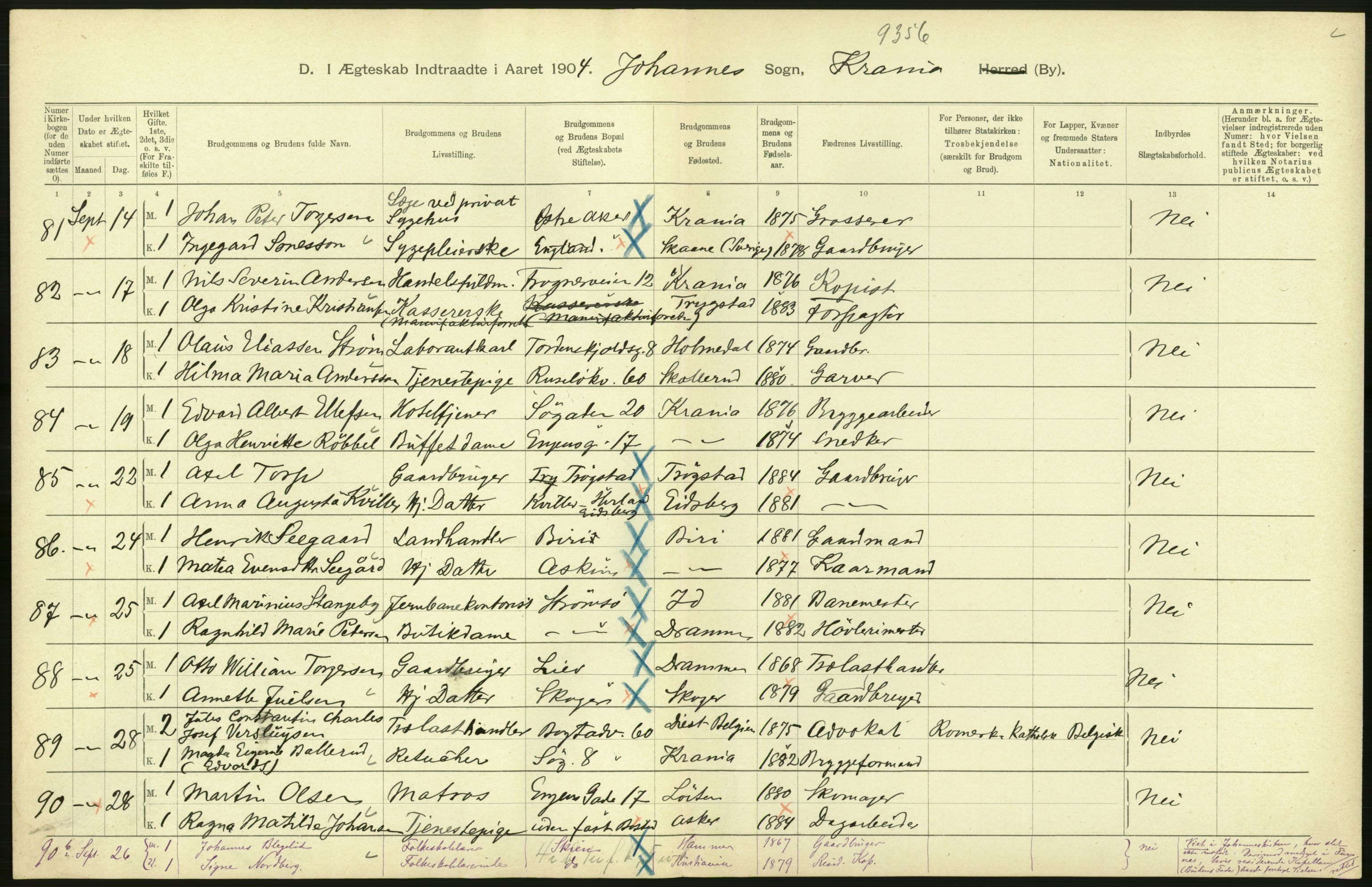 Statistisk sentralbyrå, Sosiodemografiske emner, Befolkning, AV/RA-S-2228/D/Df/Dfa/Dfab/L0004: Kristiania: Gifte, døde, 1904, p. 212