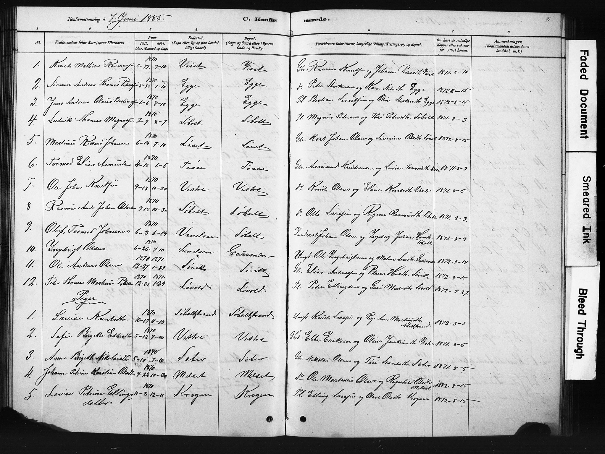 Ministerialprotokoller, klokkerbøker og fødselsregistre - Møre og Romsdal, AV/SAT-A-1454/522/L0326: Parish register (copy) no. 522C05, 1878-1890, p. 91