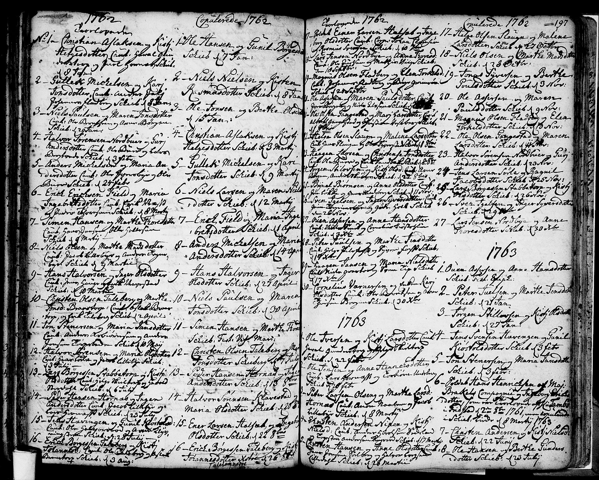 Skjeberg prestekontor Kirkebøker, SAO/A-10923/F/Fa/L0002: Parish register (official) no. I 2, 1726-1791, p. 197