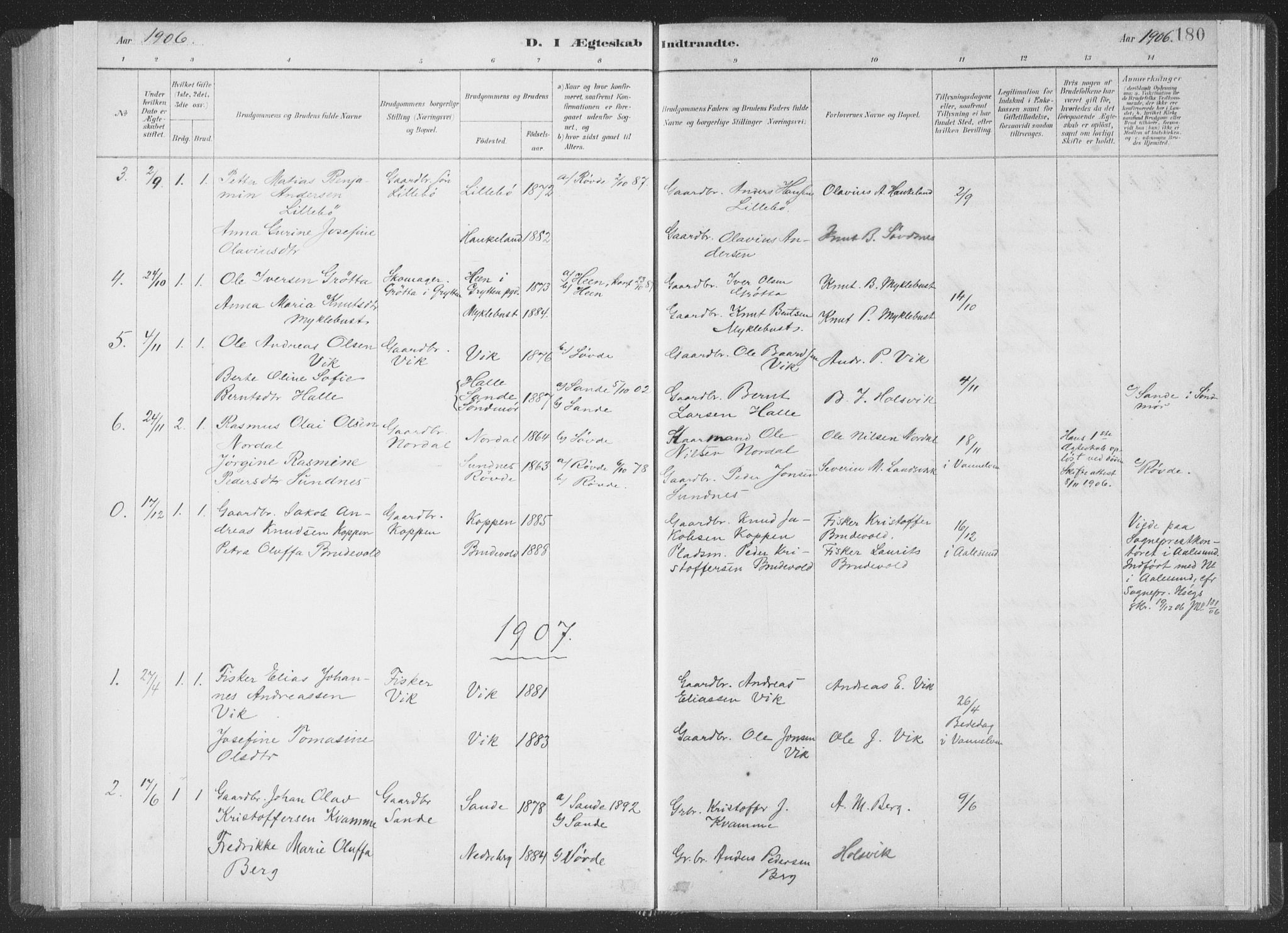 Ministerialprotokoller, klokkerbøker og fødselsregistre - Møre og Romsdal, AV/SAT-A-1454/502/L0025: Parish register (official) no. 502A03, 1885-1909, p. 180