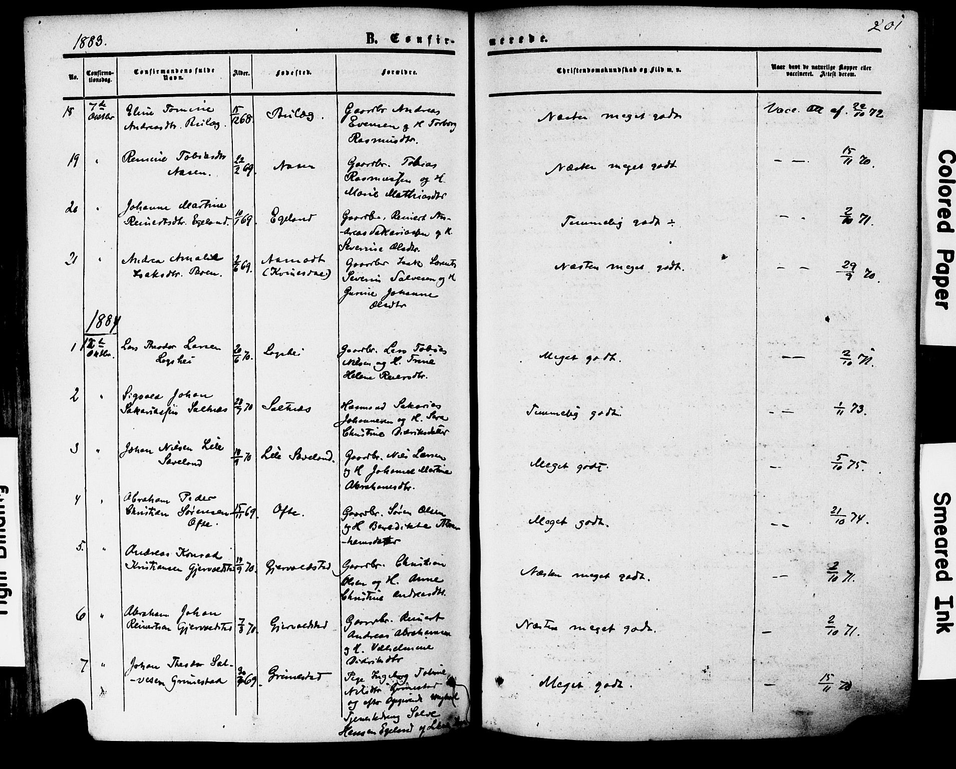 Herad sokneprestkontor, AV/SAK-1111-0018/F/Fa/Faa/L0005: Parish register (official) no. A 5, 1853-1886, p. 201