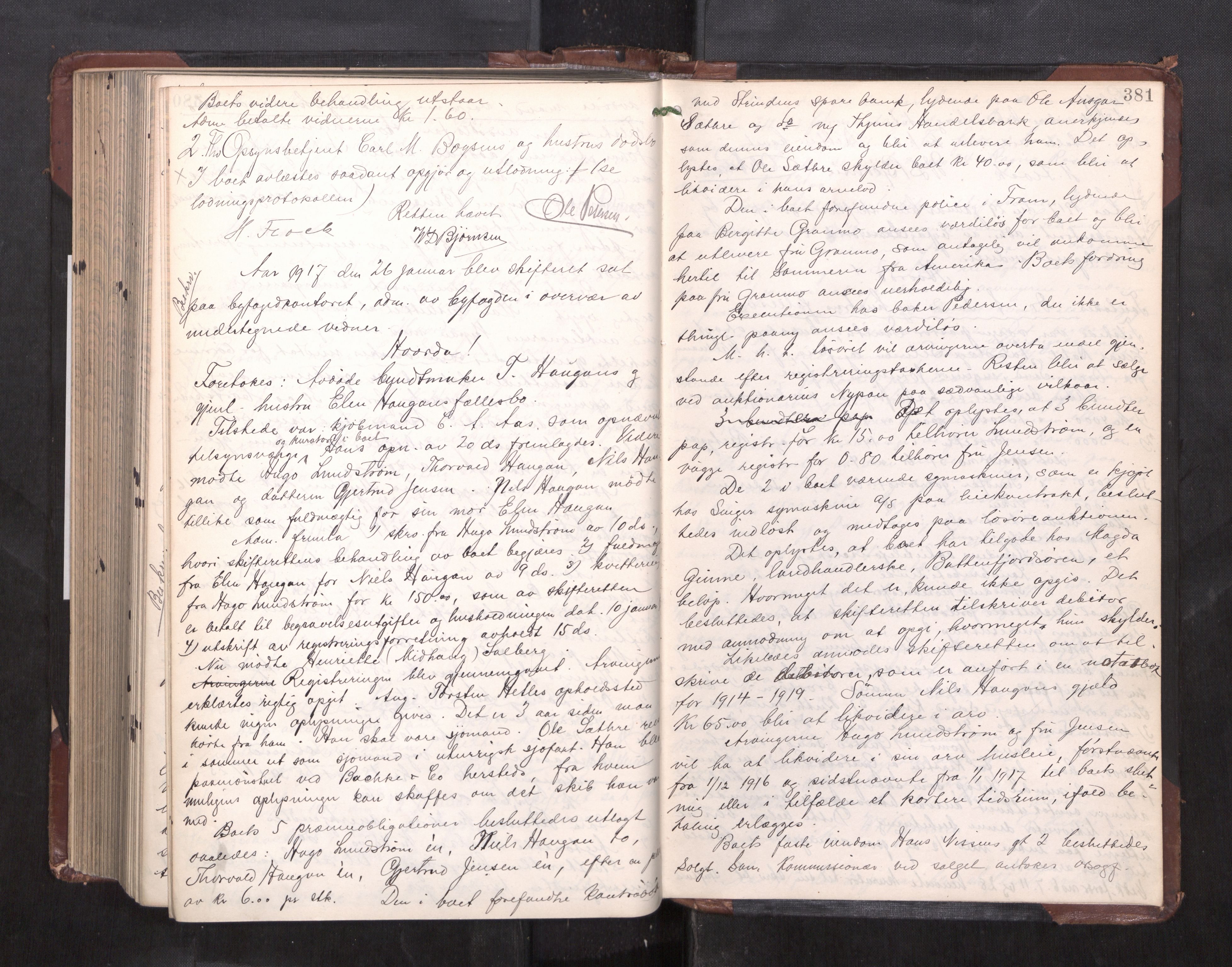 Trondheim byfogd, AV/SAT-A-0003/1/3/3C/L0028: Skifteregistreringsprotokoll - 17/1-29/1. (u/ register), 1913-1917, p. 381