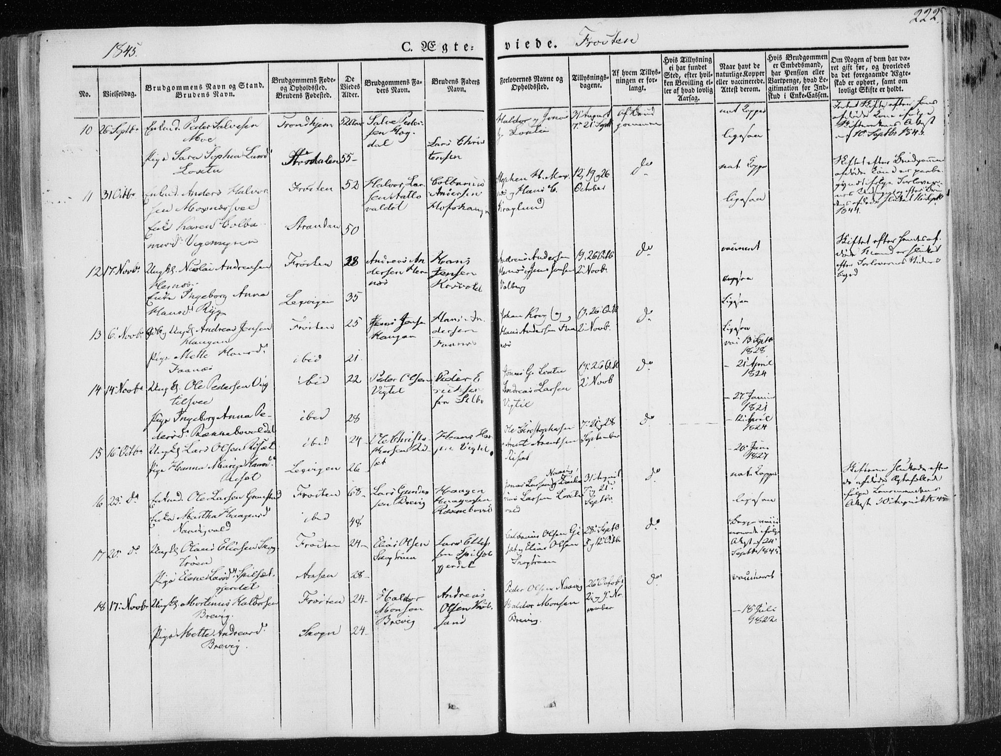 Ministerialprotokoller, klokkerbøker og fødselsregistre - Nord-Trøndelag, AV/SAT-A-1458/713/L0115: Parish register (official) no. 713A06, 1838-1851, p. 222