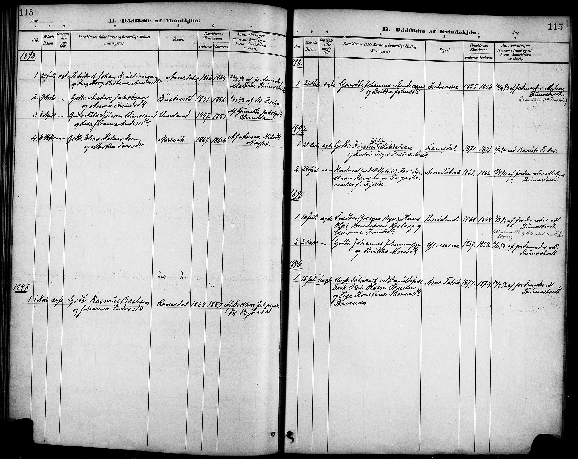 Haus sokneprestembete, SAB/A-75601/H/Haa/Haad/L0001: Parish register (official) no. D 1, 1887-1898, p. 115