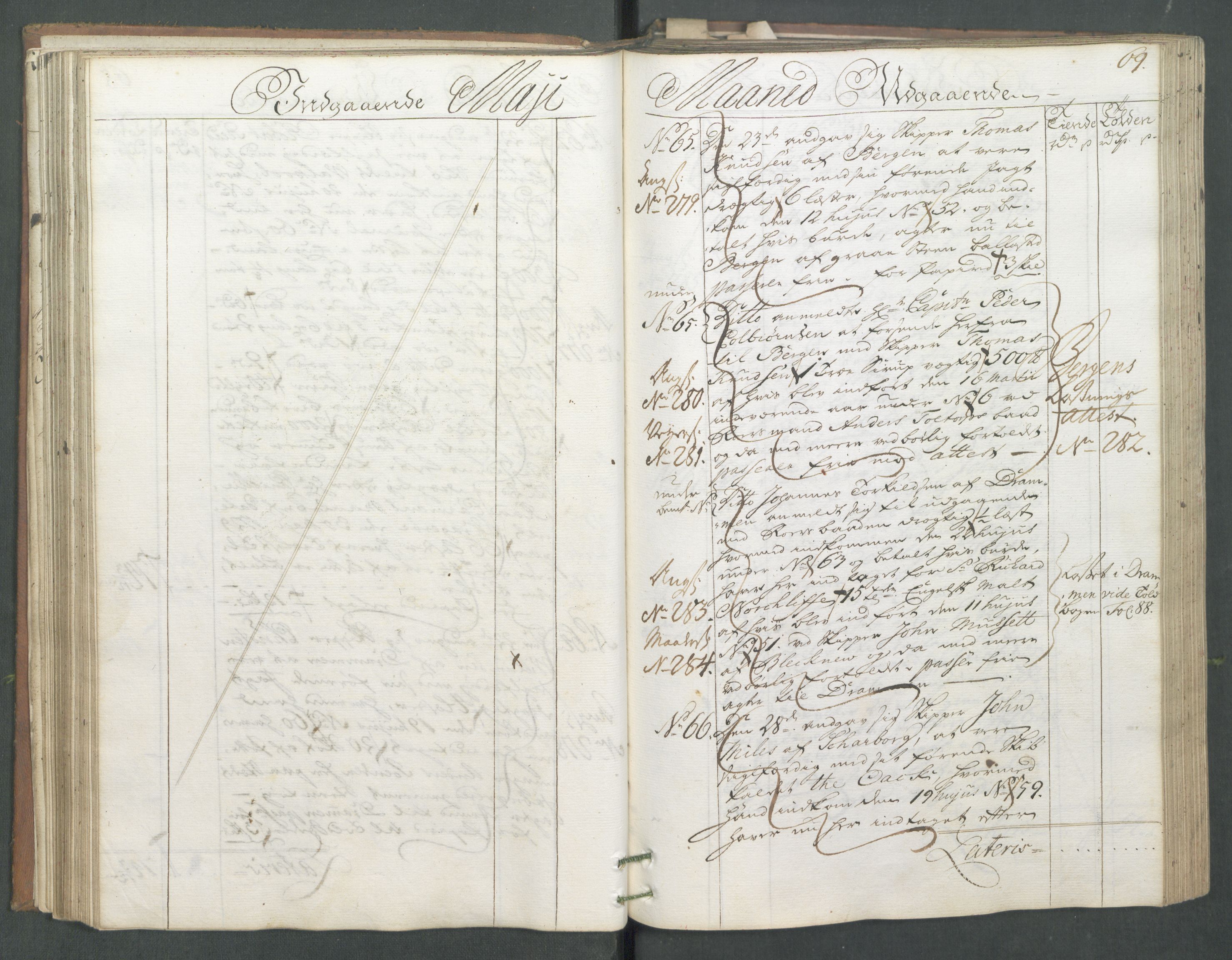 Generaltollkammeret, tollregnskaper, AV/RA-EA-5490/R01/L0008/0001: Tollregnskaper Fredrikshald / Hovedtollbok, 1733, p. 68b-69a