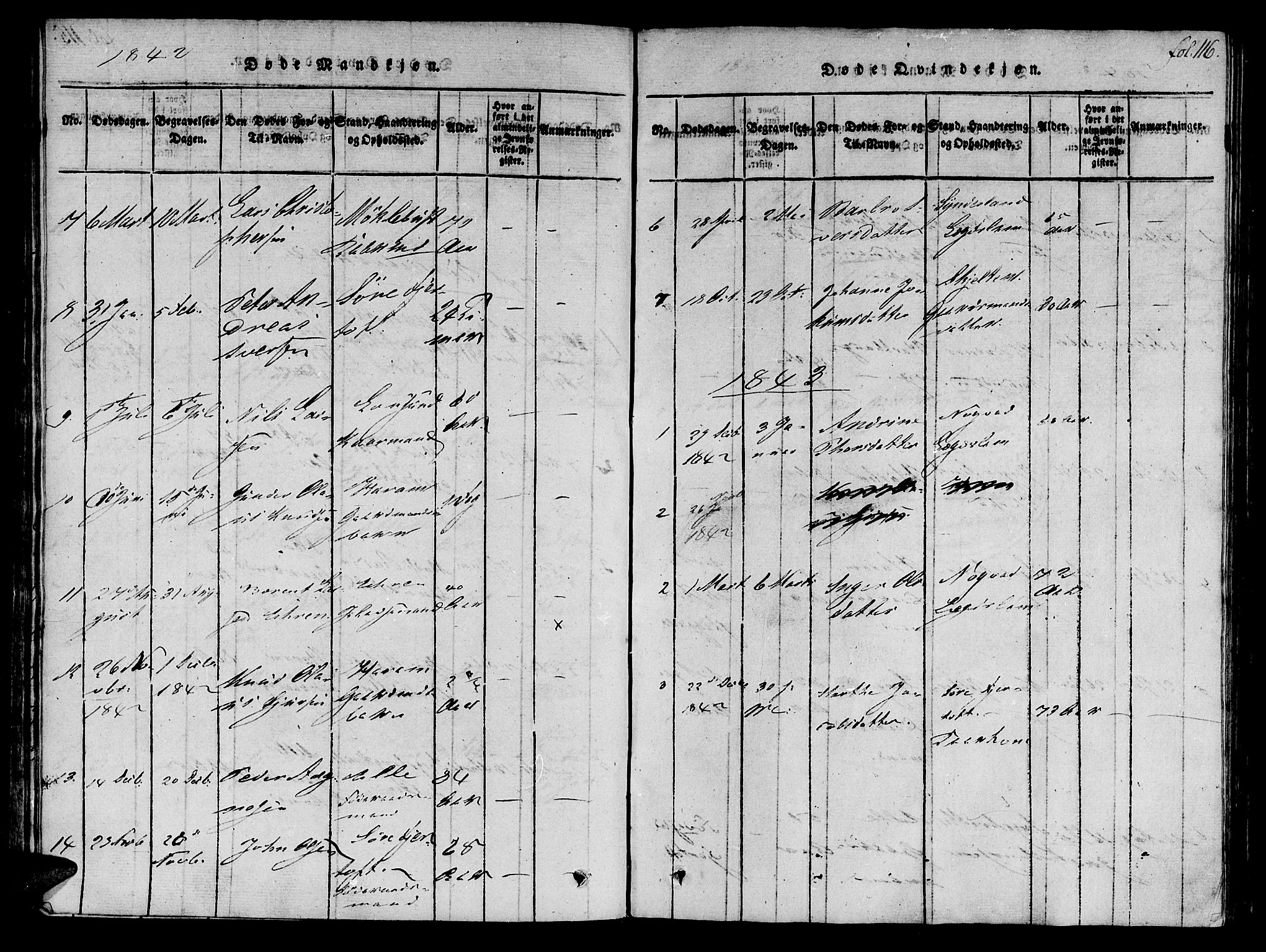 Ministerialprotokoller, klokkerbøker og fødselsregistre - Møre og Romsdal, SAT/A-1454/536/L0495: Parish register (official) no. 536A04, 1818-1847, p. 116