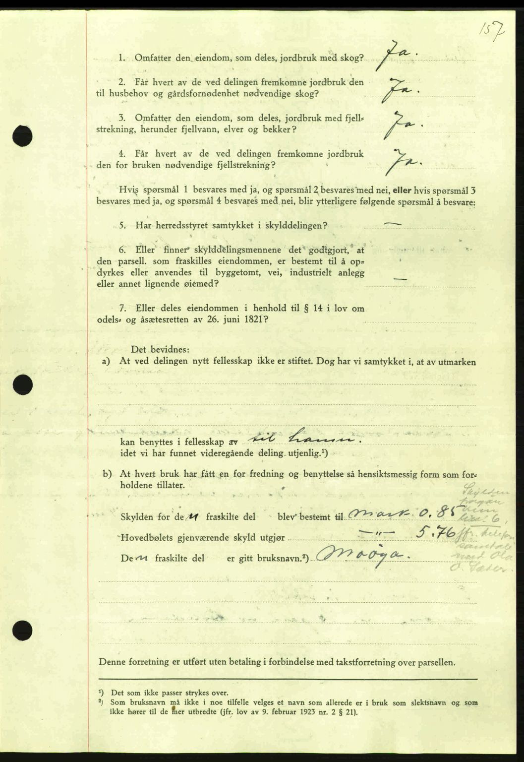 Nordmøre sorenskriveri, SAT/A-4132/1/2/2Ca: Mortgage book no. A96, 1943-1944, Diary no: : 2137/1943