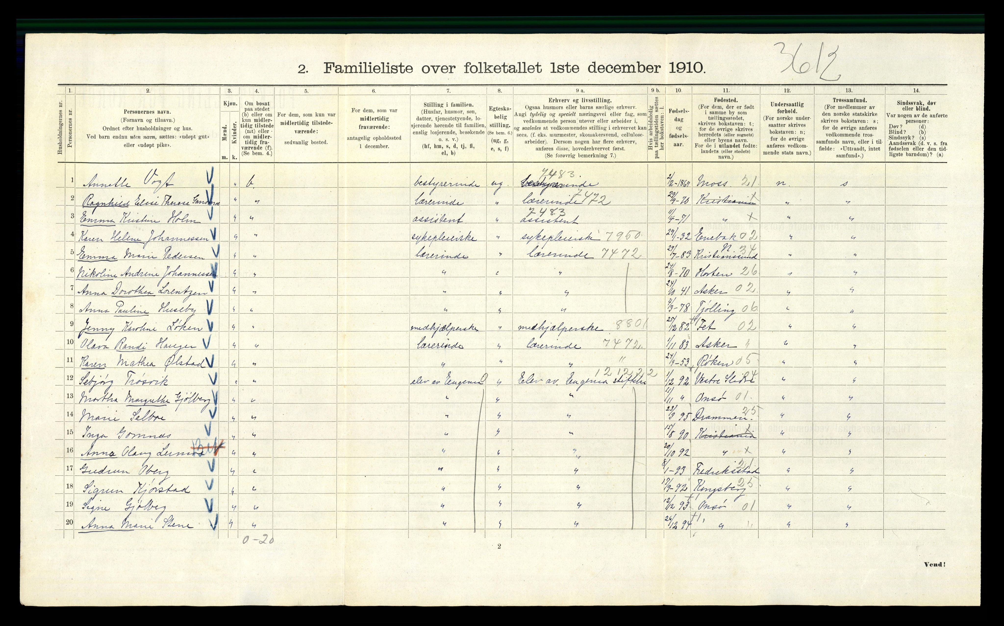 RA, 1910 census for Kristiania, 1910, p. 6170